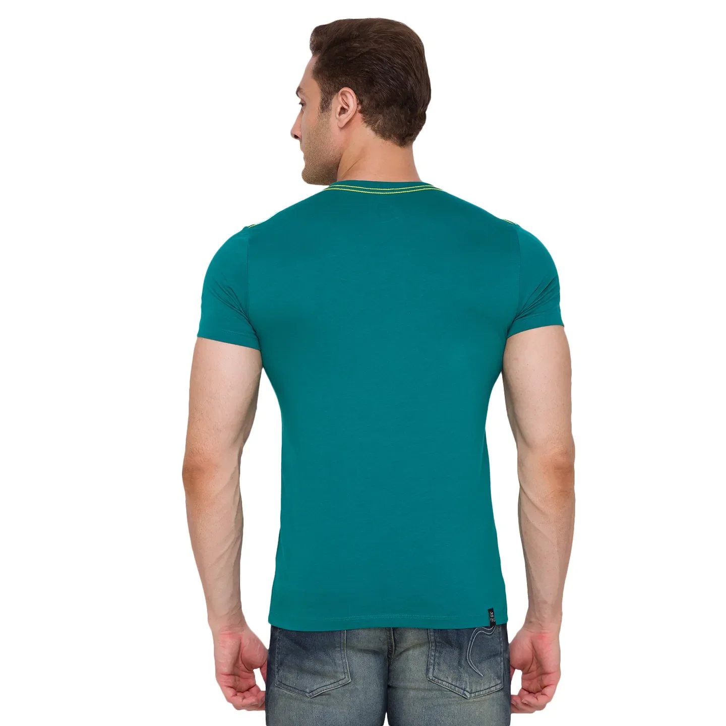 Green Regular Fit Men's Short Sleeves T-Shirt by Being Human Clothing - Image 3