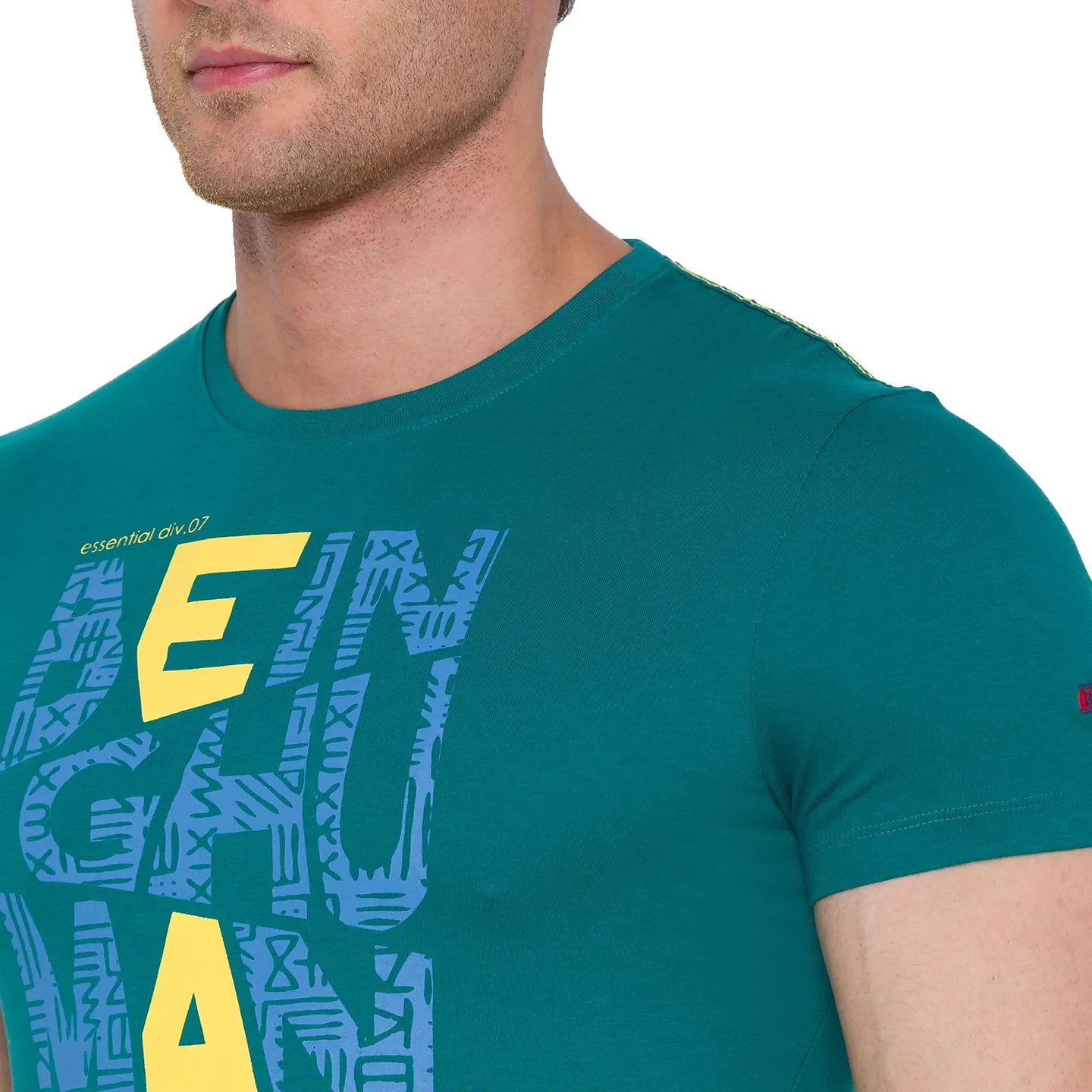 Green Regular Fit Men's Short Sleeves T-Shirt by Being Human Clothing - Image 5