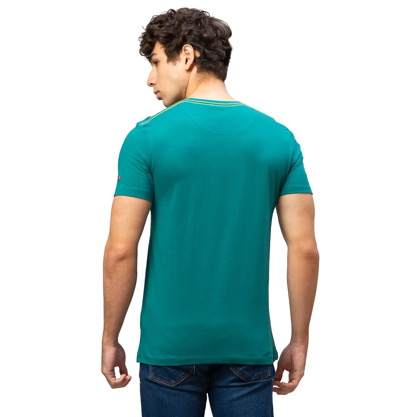 Green Regular Fit Men's Short Sleeves T-Shirt by Being Human Clothing - Image 3