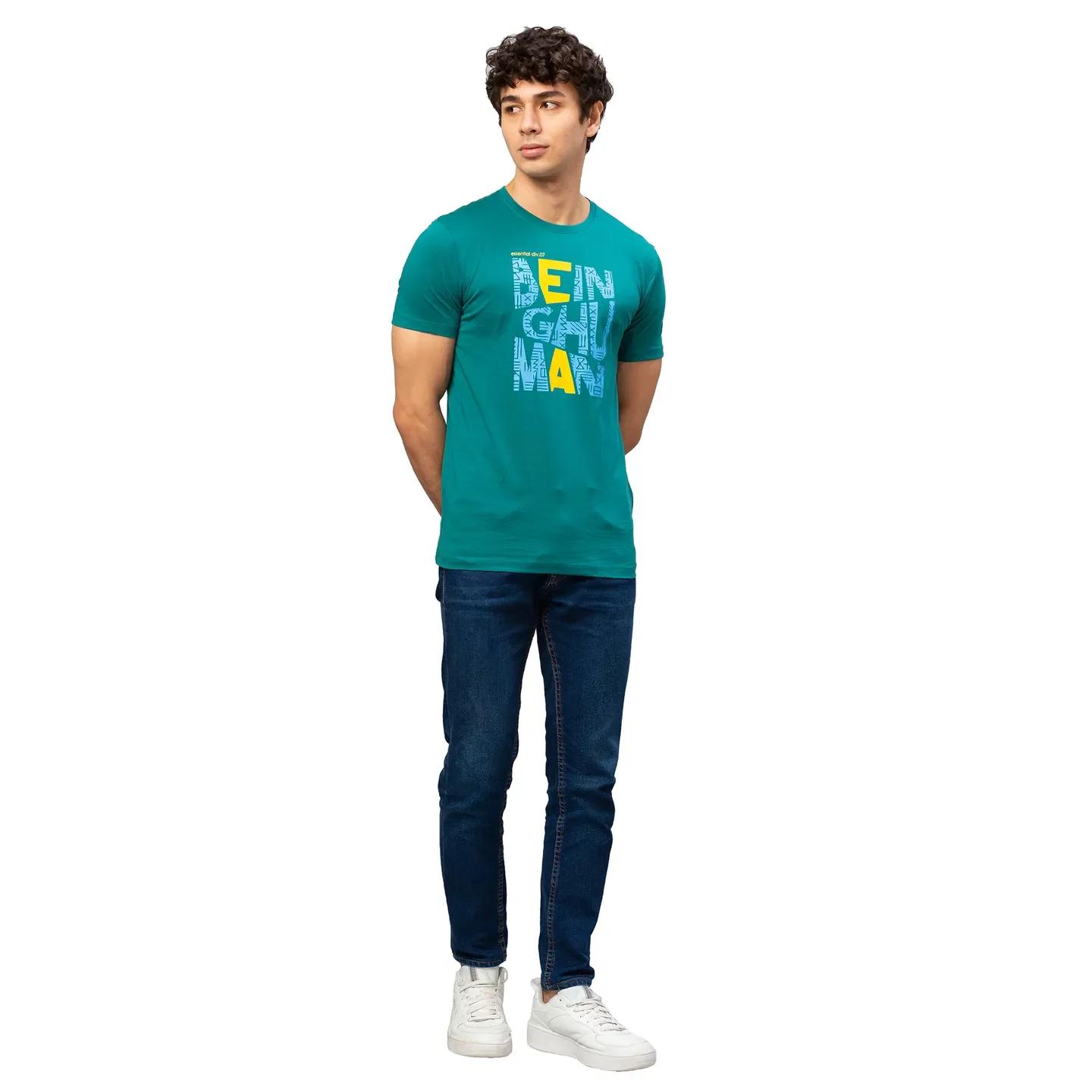 Green Regular Fit Men's Short Sleeves T-Shirt by Being Human Clothing - Image 2