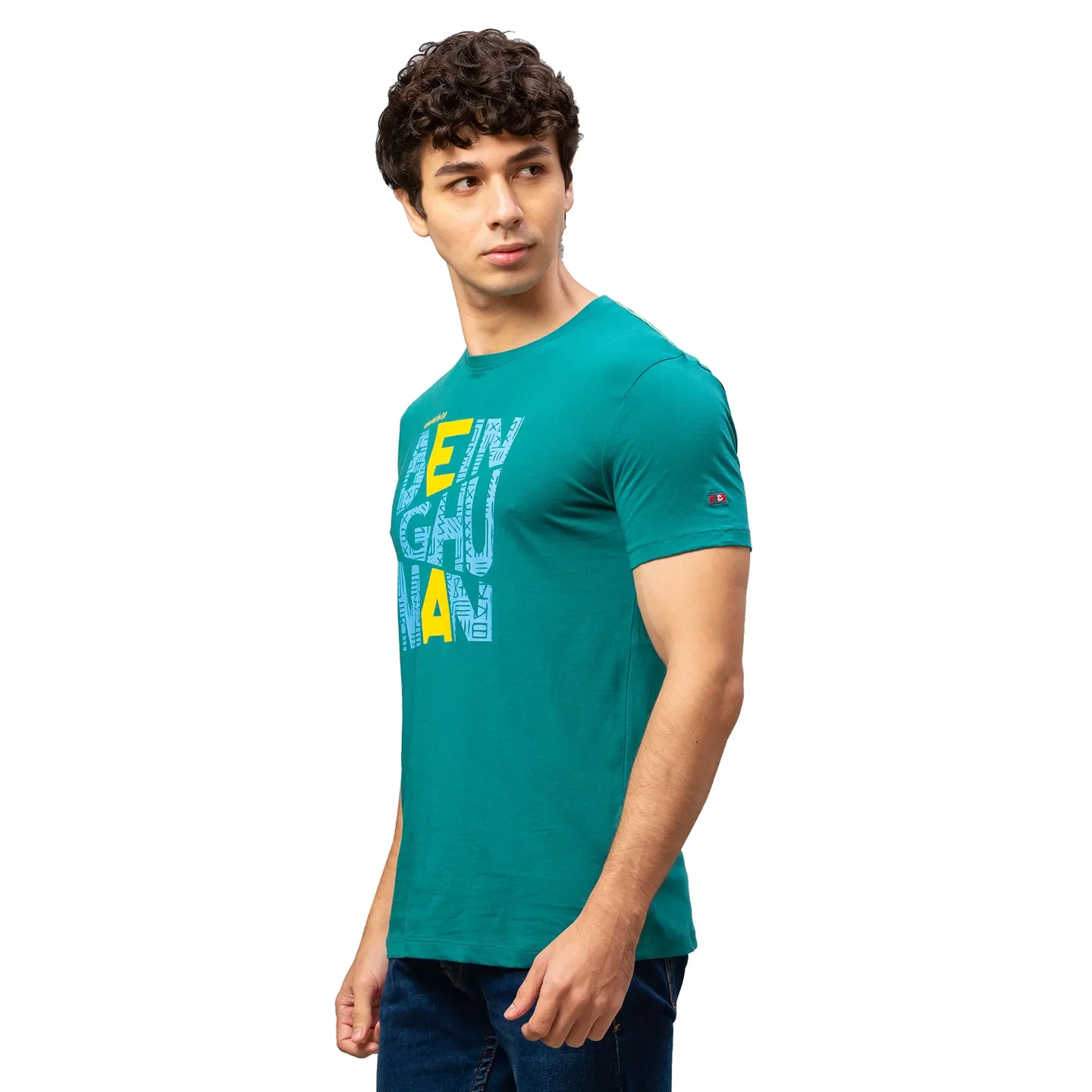 Green Regular Fit Men's Short Sleeves T-Shirt by Being Human Clothing - Image 4