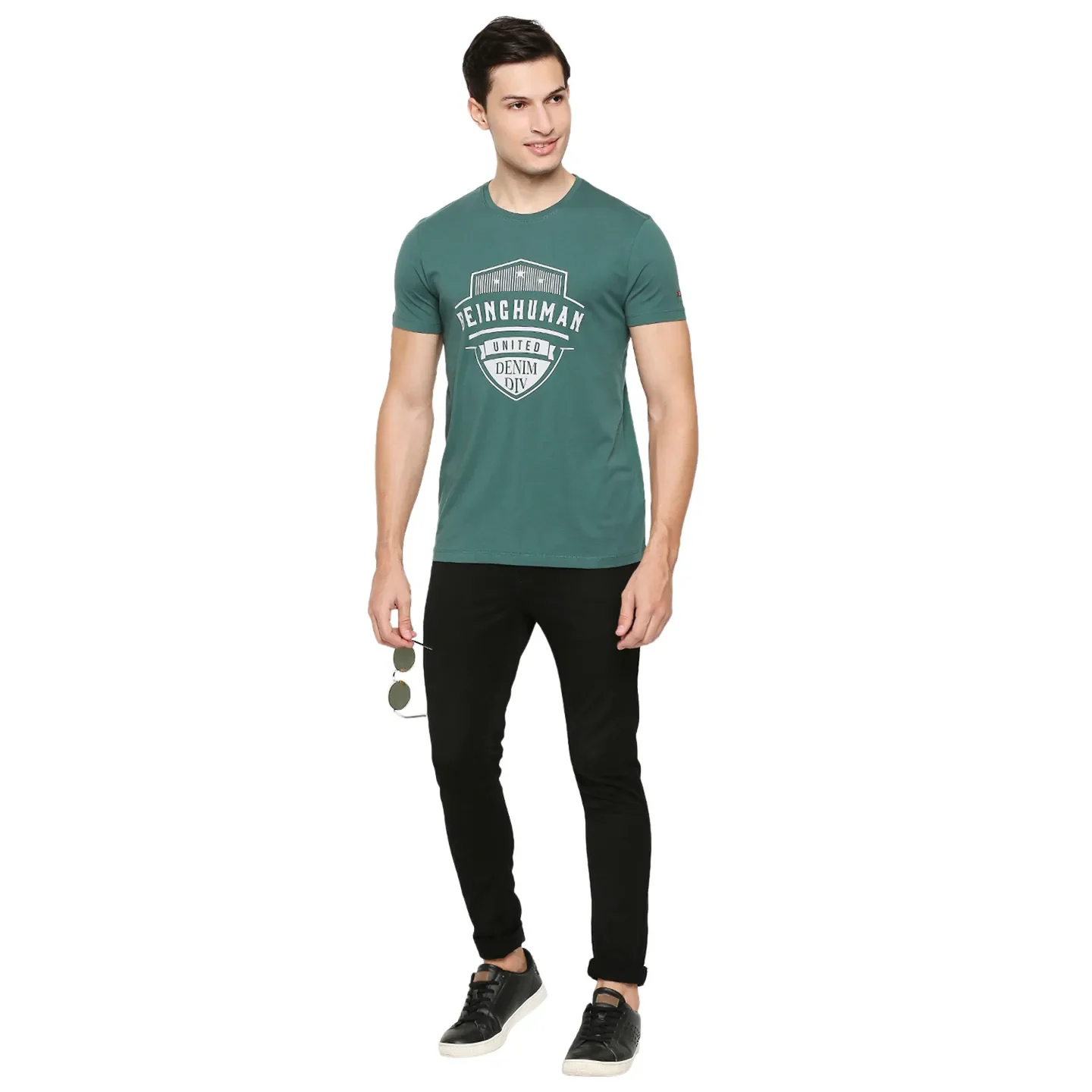Green Regular Fit Men's Short Sleeves T-Shirt by Being Human Clothing - Image 6