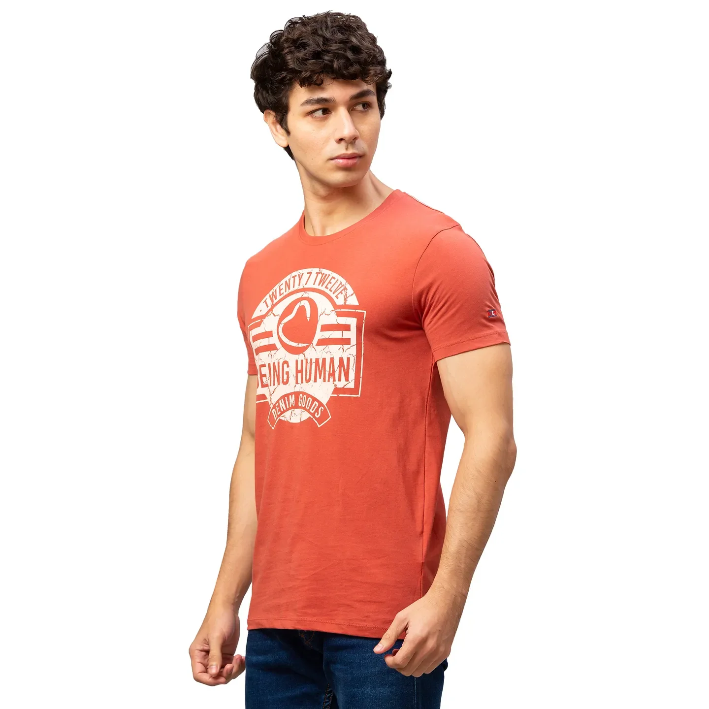Red Regular Fit Men's Short Sleeves T-Shirt by Being Human Clothing - Image 4