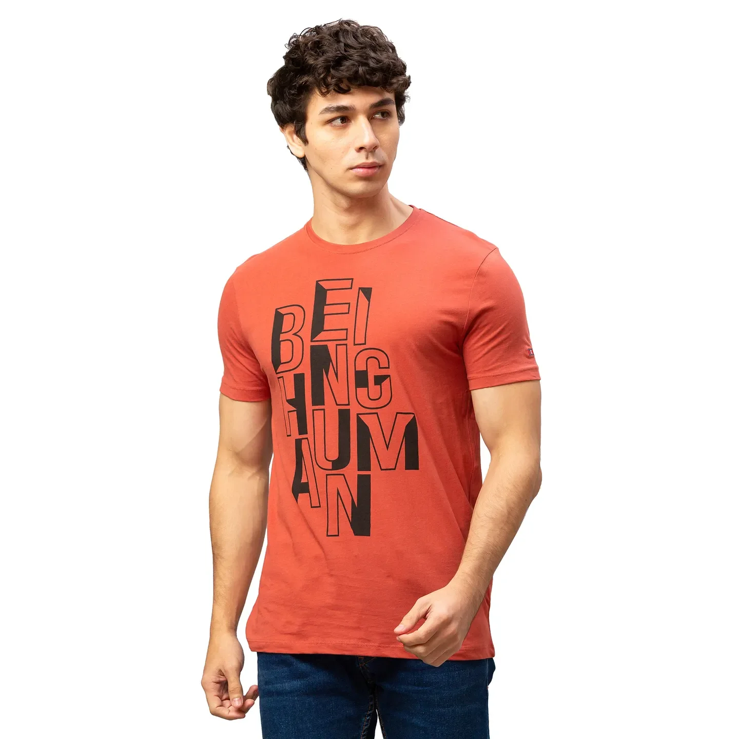 Red Regular Fit Men's Short Sleeves T-Shirt by Being Human Clothing