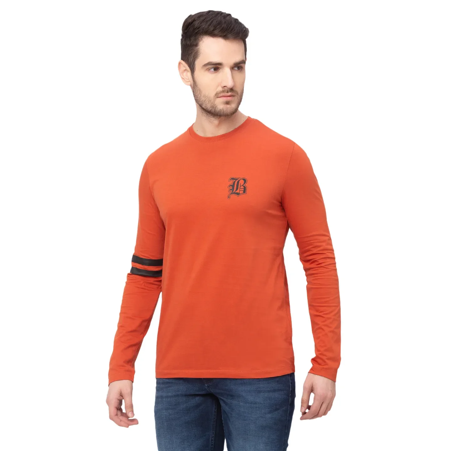 Red Regular Fit Men's Long Sleeves T-Shirt by Being Human Clothing - Image 2