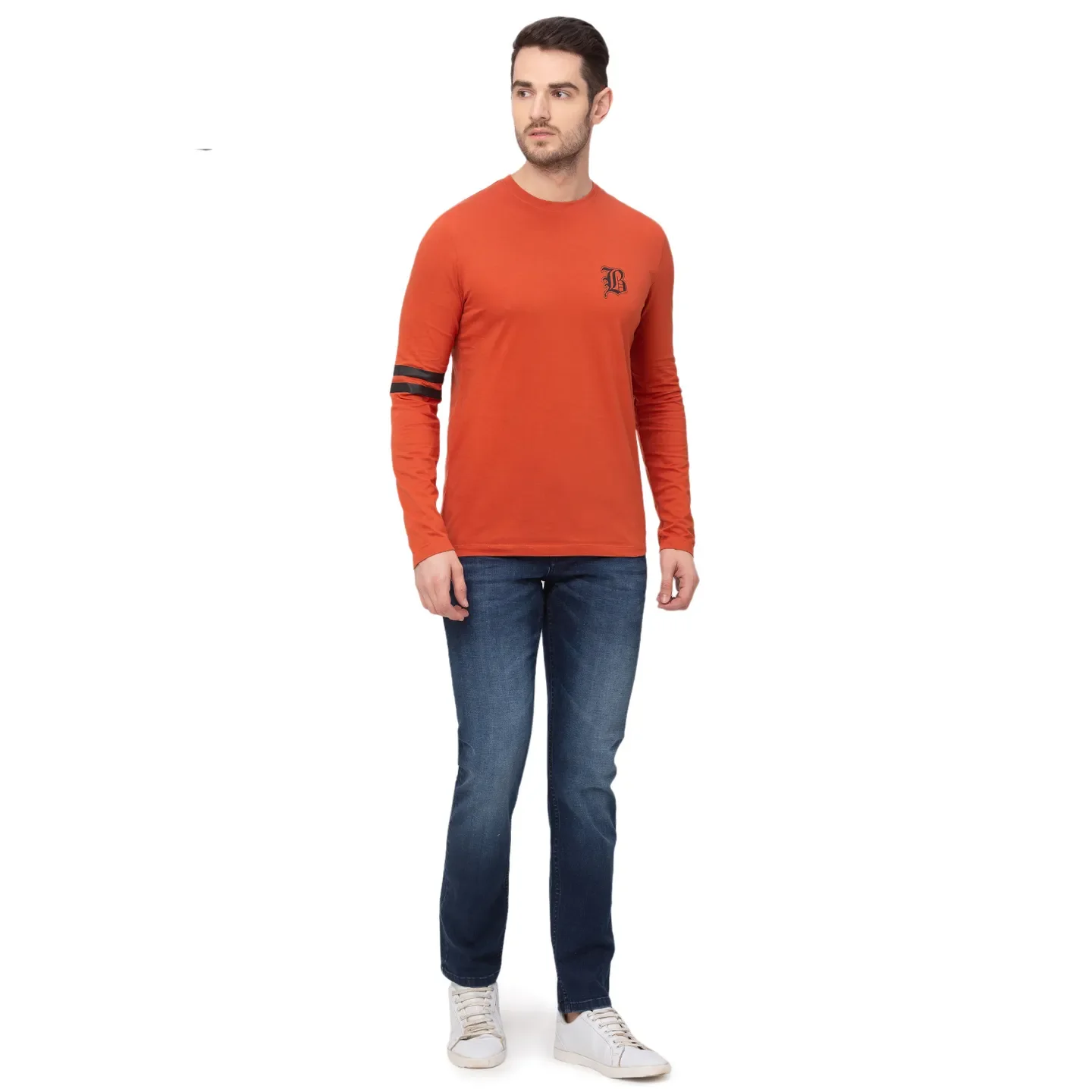 Red Regular Fit Men's Long Sleeves T-Shirt by Being Human Clothing - Image 4