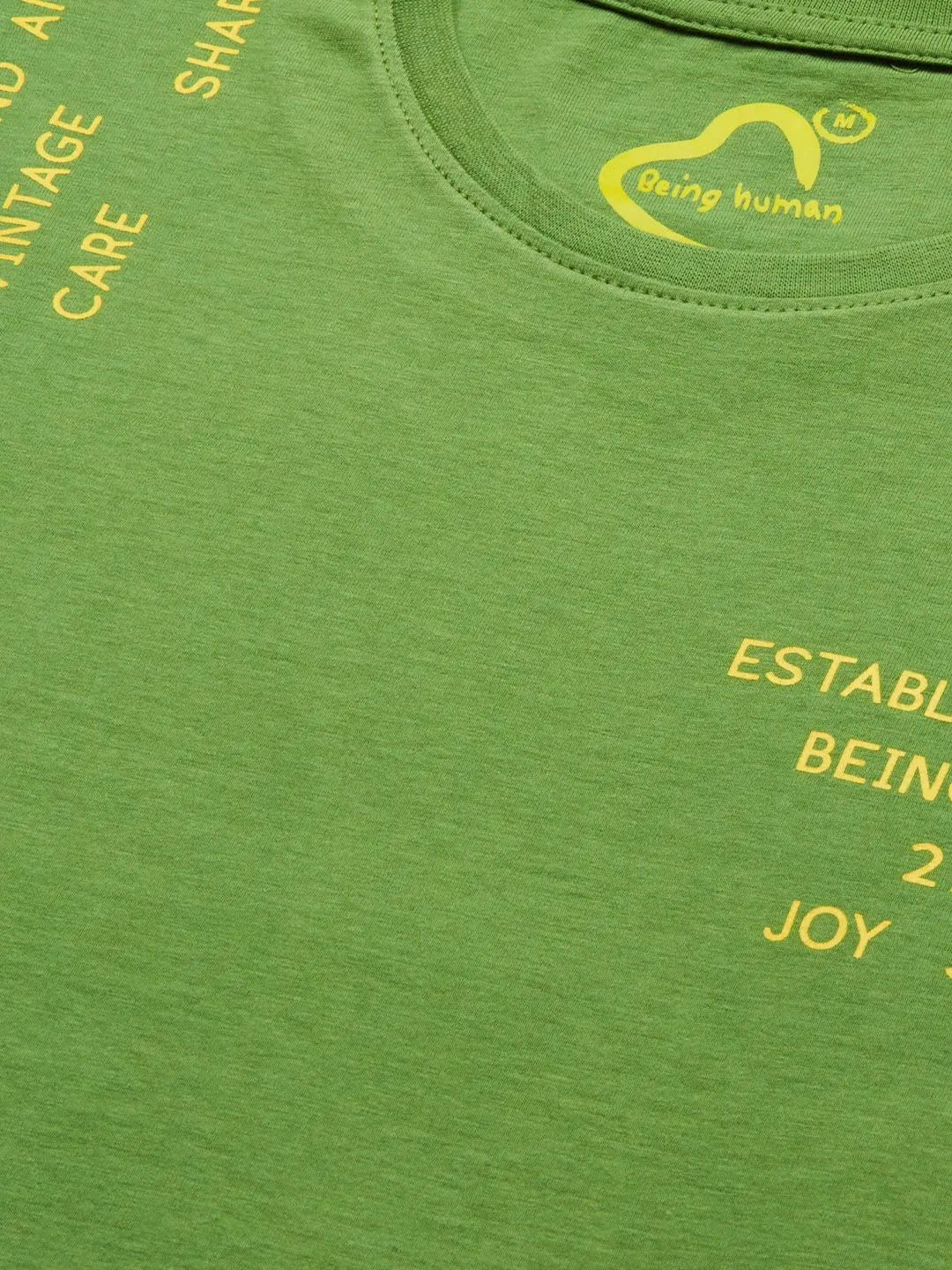 Green Regular Fit Men's Short Sleeves T-Shirt by Being Human Clothing - Image 2