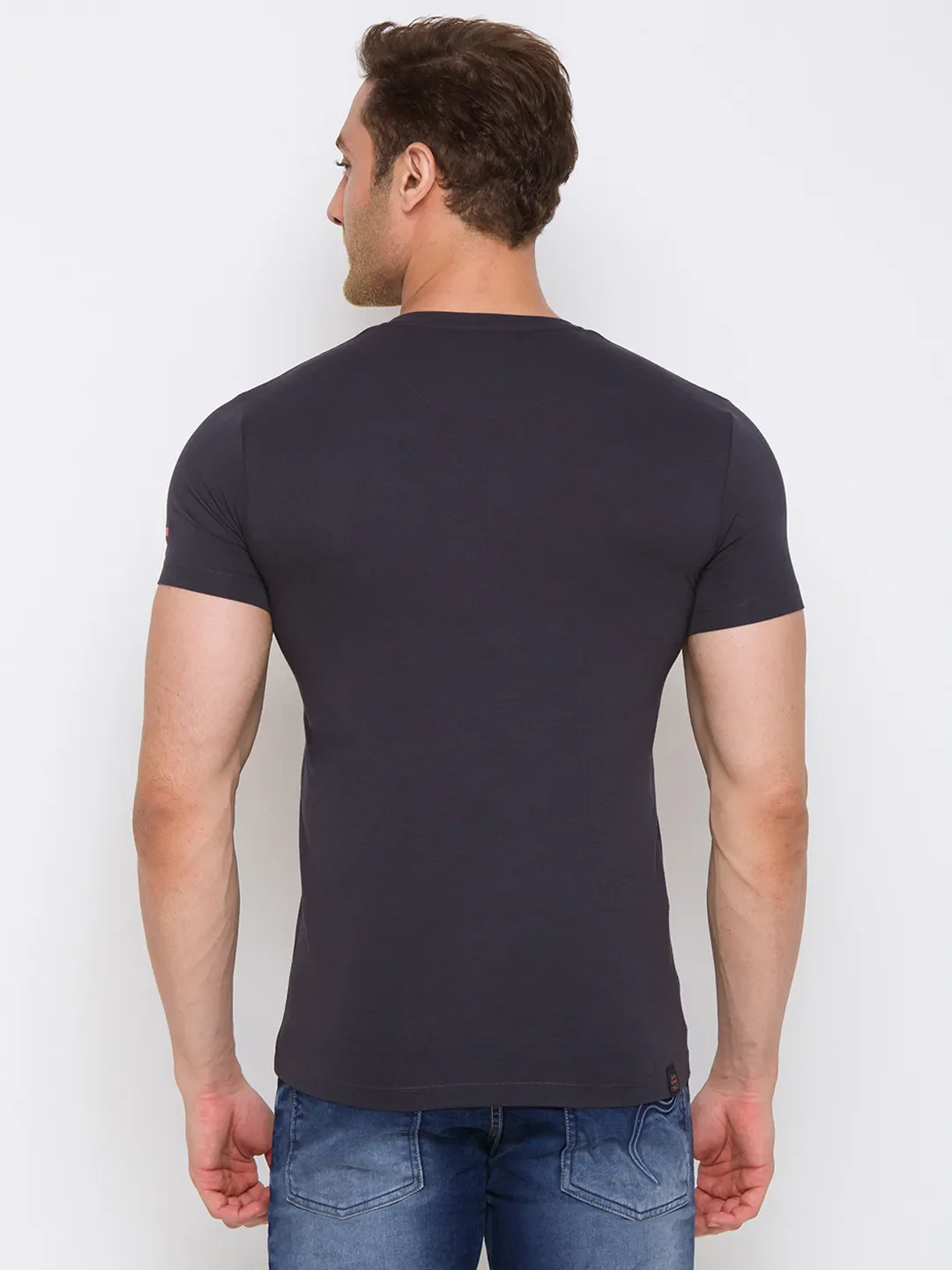 Grey Regular Fit Men's Short Sleeves T-Shirt by Being Human Clothing - Image 3