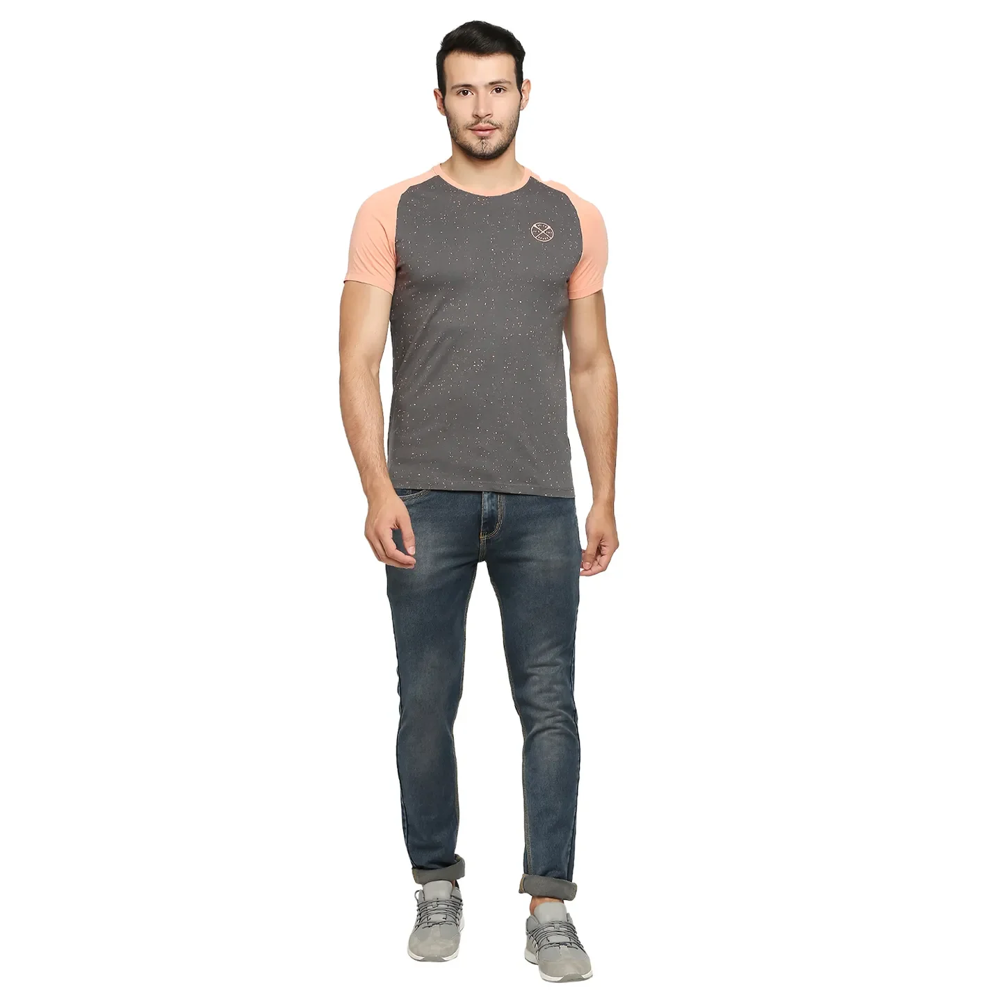 Charcoal Regular Fit Round Neck Men's T-Shirt by Being Human Clothing - Image 6