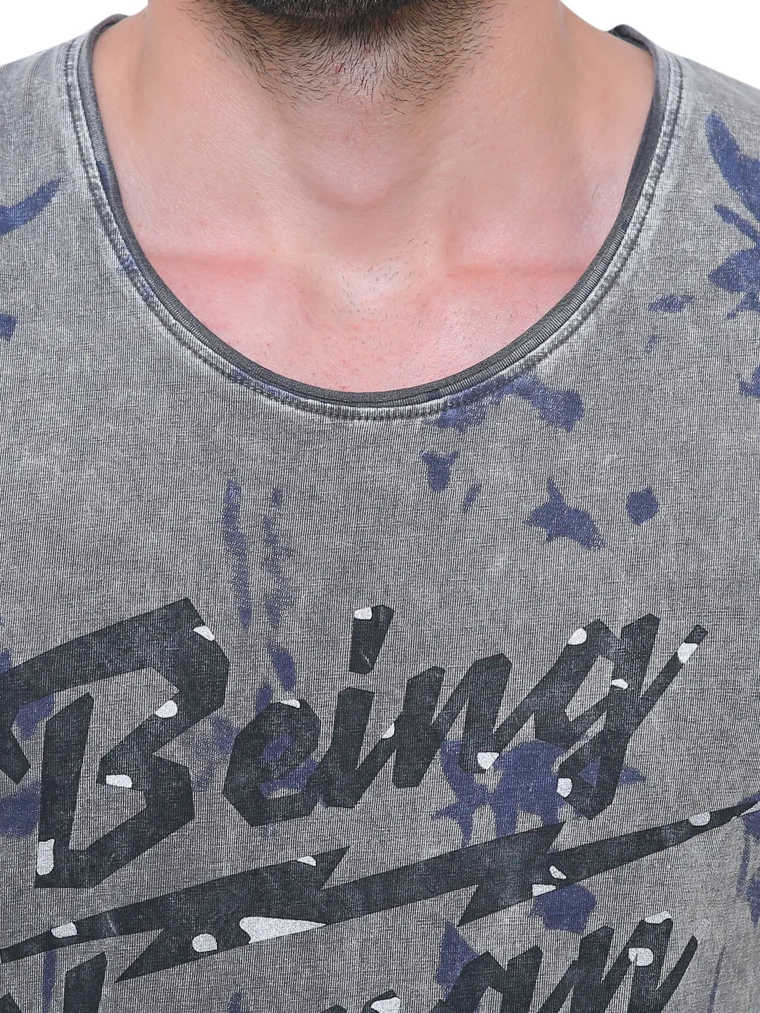 Grey Regular Fit Men's Short Sleeves T-Shirt by Being Human Clothing - Image 5