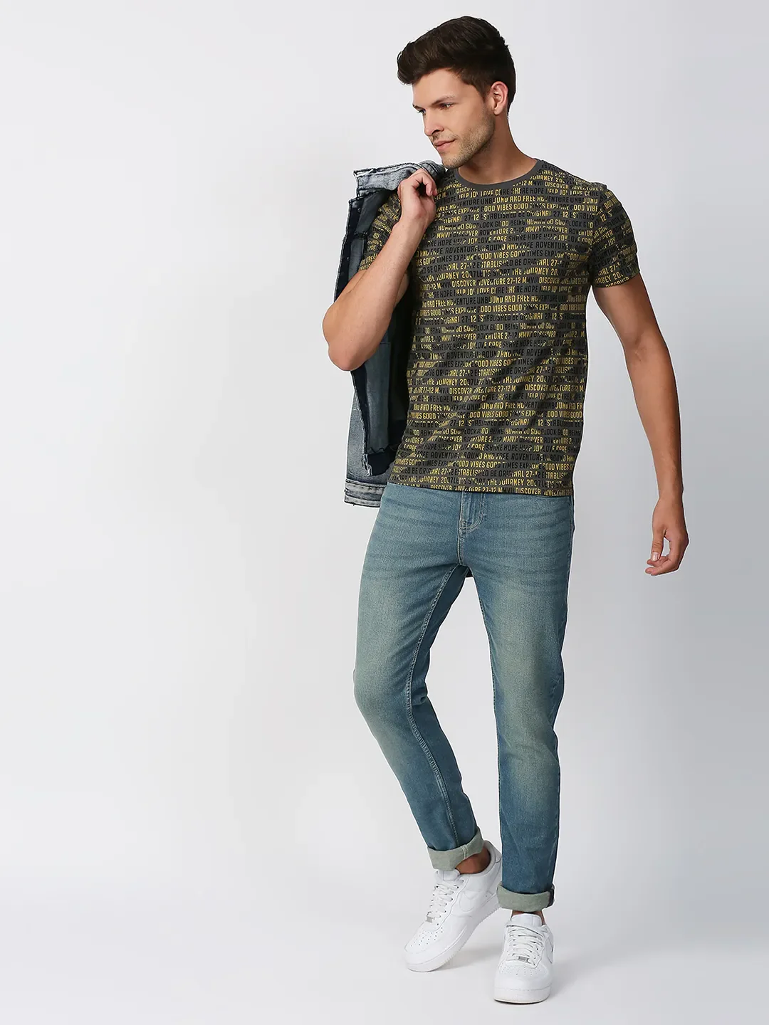 Grey Regular Fit Men's Short Sleeves T-Shirt by Being Human Clothing - Image 6