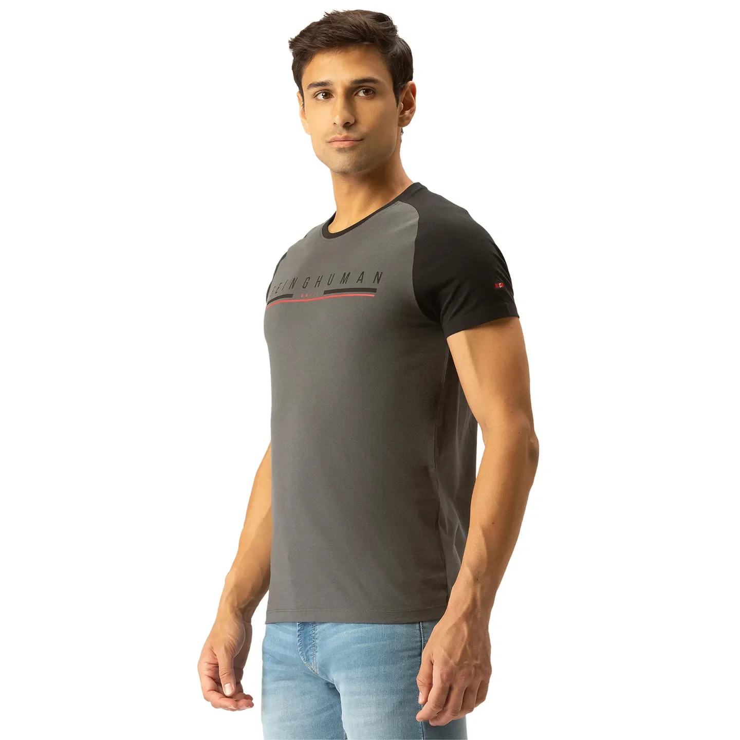 Grey Regular Fit Men's Short Sleeves T-Shirt by Being Human Clothing - Image 4