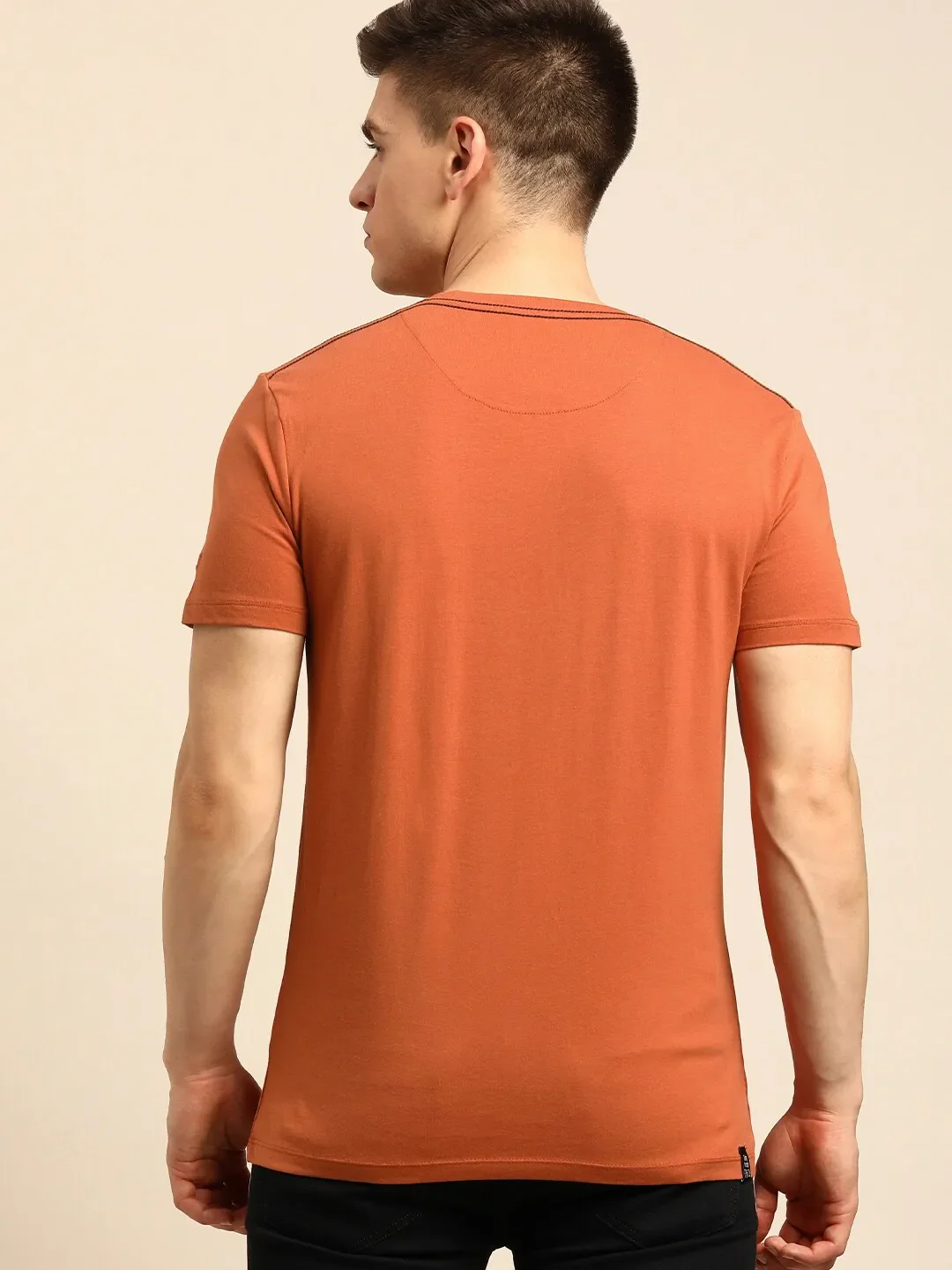 Brown Regular Fit Men's Short Sleeves T-Shirt by Being Human Clothing - Image 3