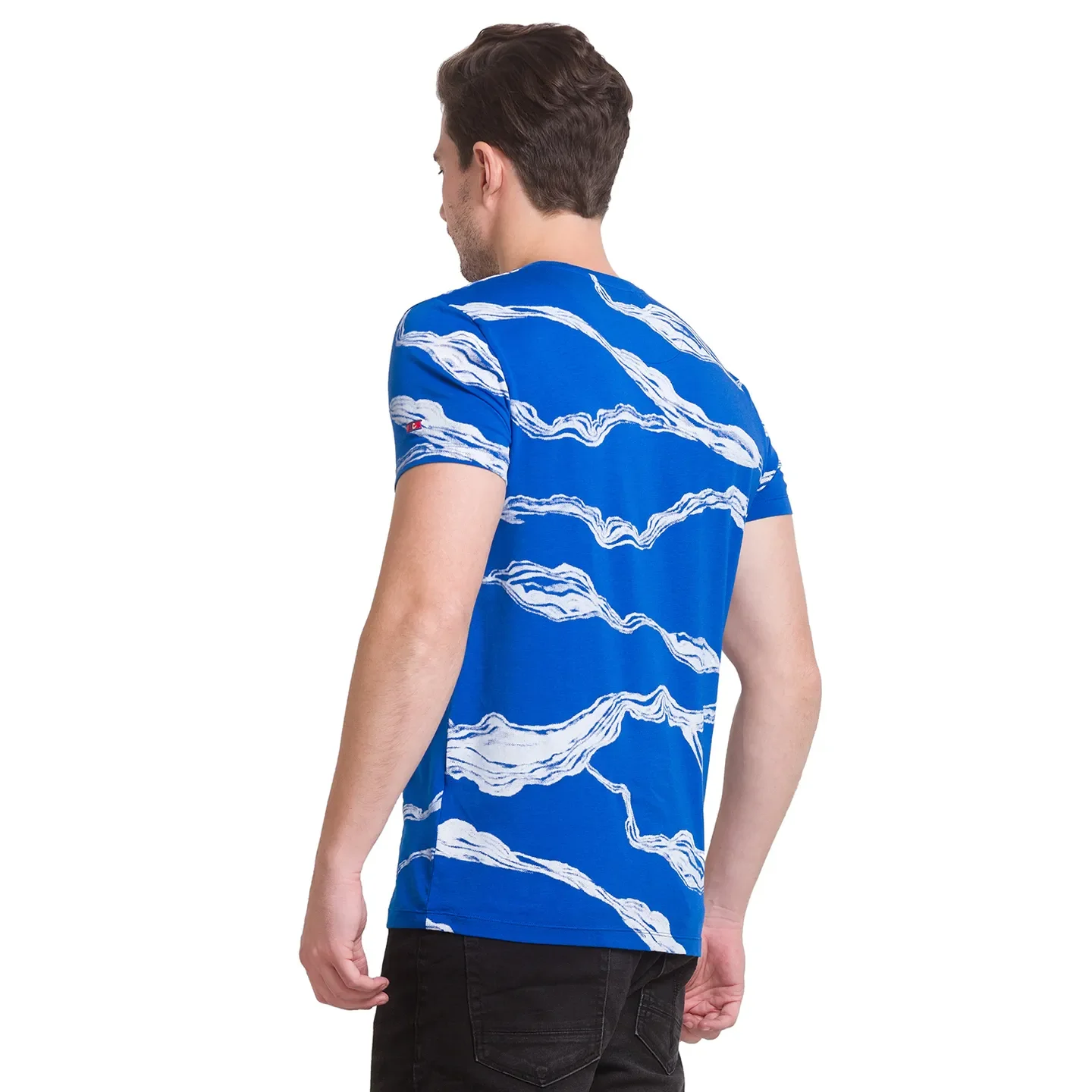 Blue Regular Fit Men's Short Sleeves T-Shirt by Being Human Clothing - Image 4