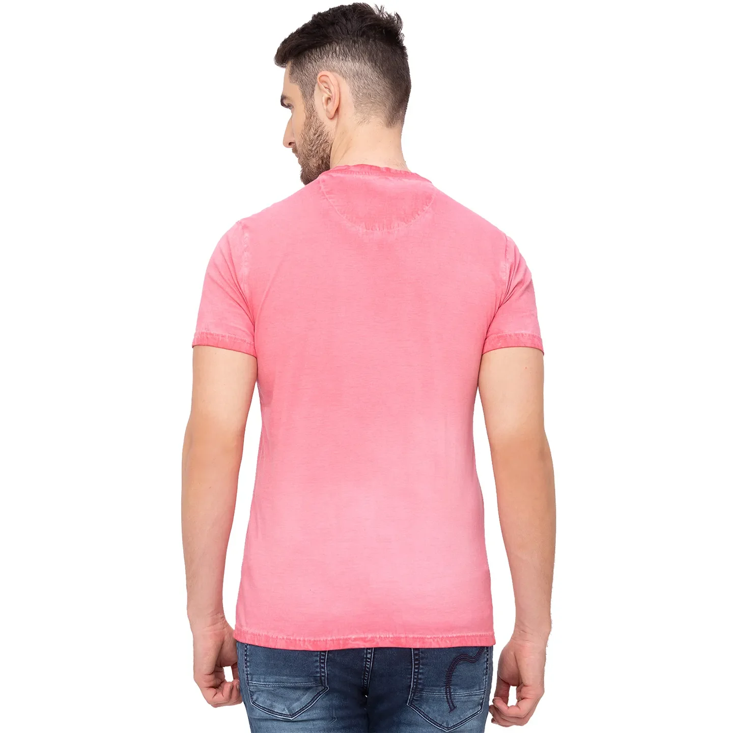 Pink Regular Fit Men's Short Sleeves T-Shirt by Being Human Clothing - Image 2