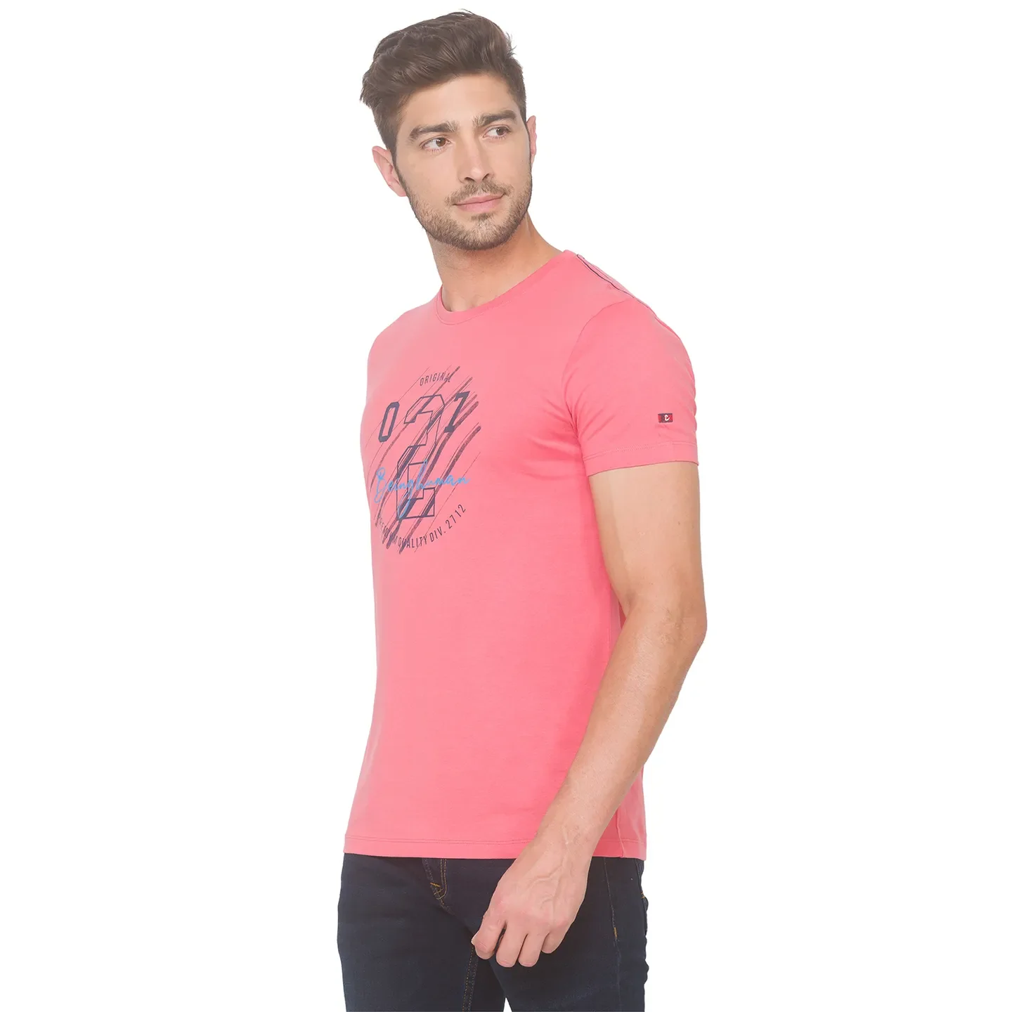 Pink Regular Fit Men's Short Sleeves T-Shirt by Being Human Clothing - Image 2