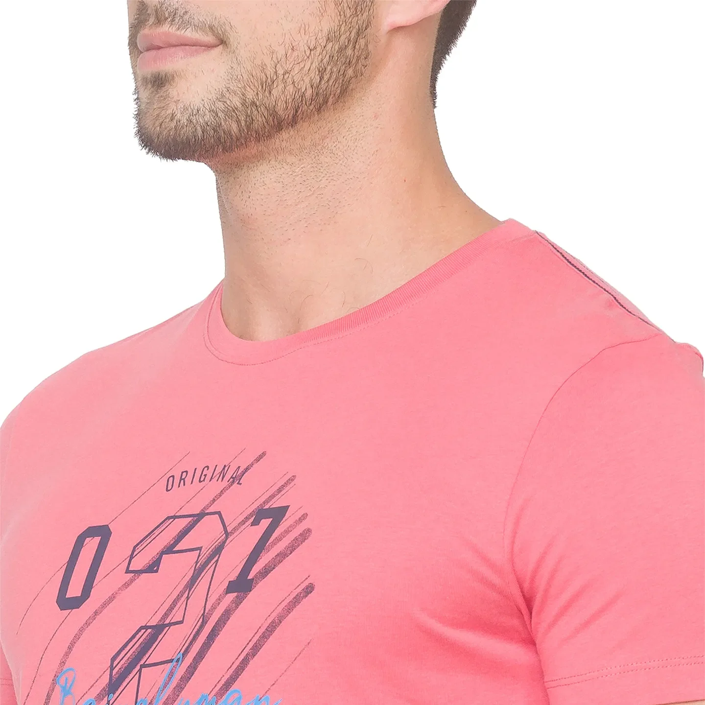 Pink Regular Fit Men's Short Sleeves T-Shirt by Being Human Clothing - Image 4