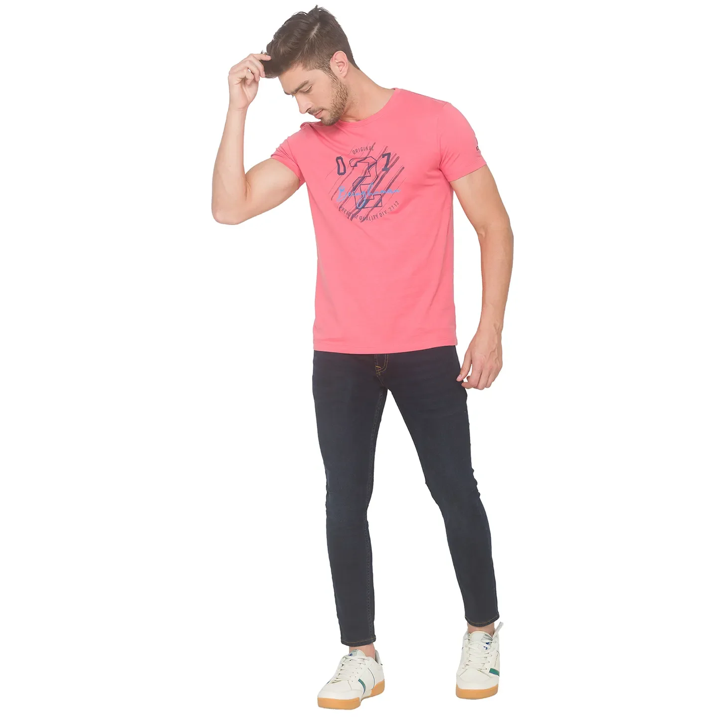 Pink Regular Fit Men's Short Sleeves T-Shirt by Being Human Clothing - Image 5
