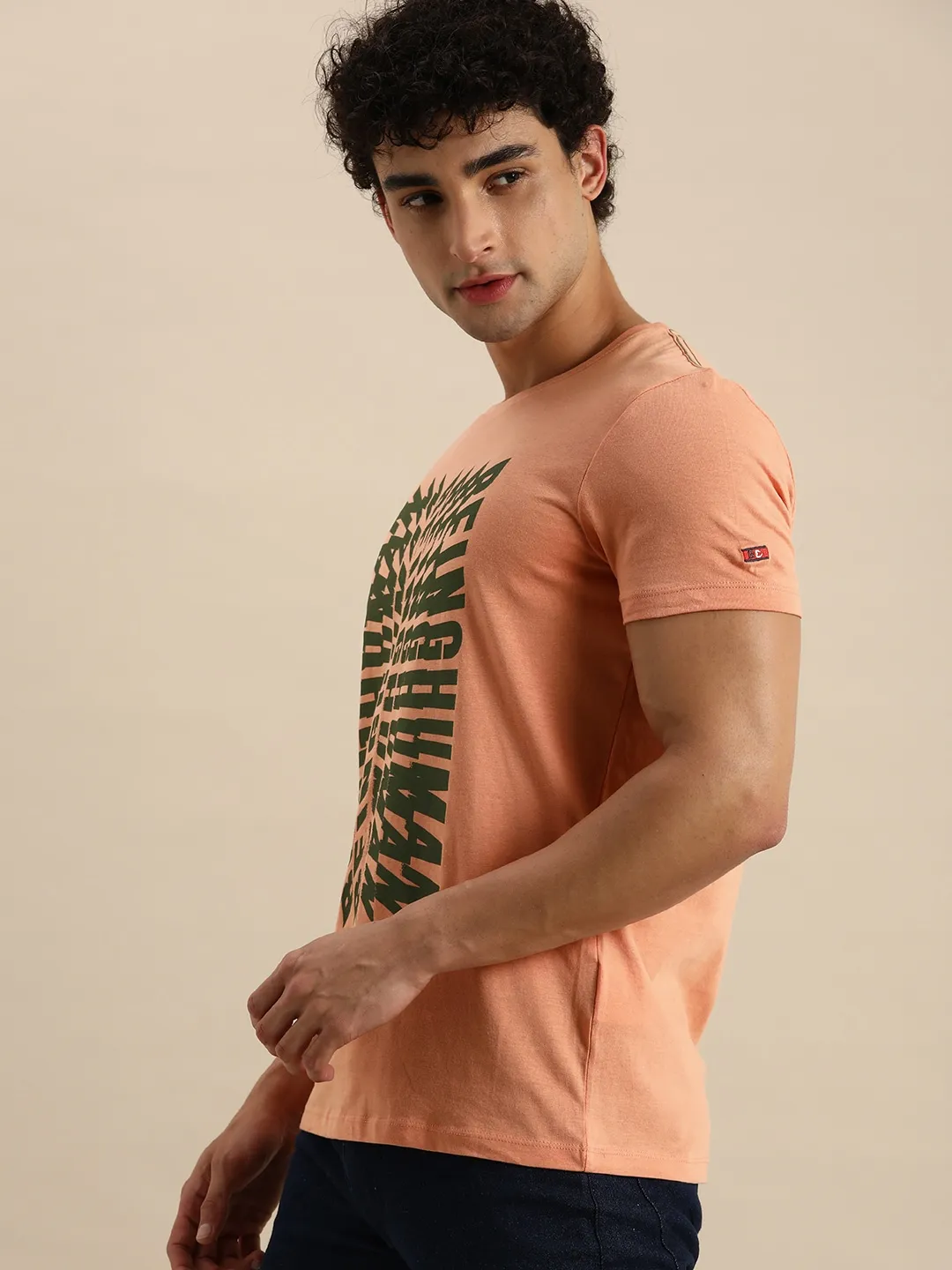 Orange Regular Fit Men's Short Sleeves T-Shirt by Being Human Clothing - Image 2