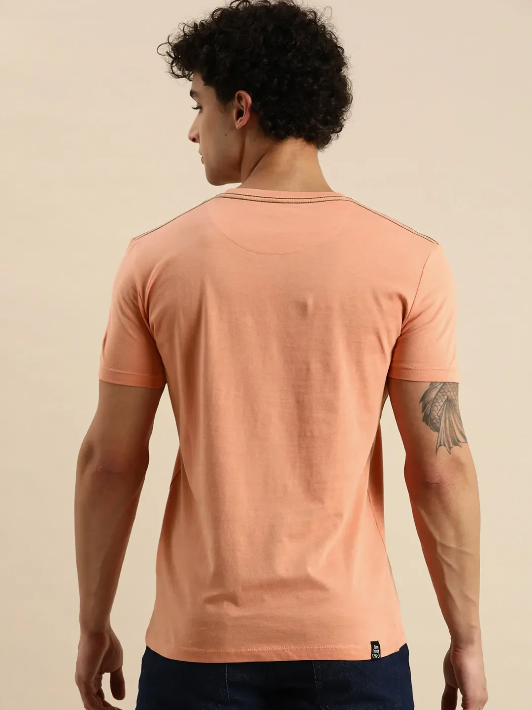 Orange Regular Fit Men's Short Sleeves T-Shirt by Being Human Clothing - Image 3