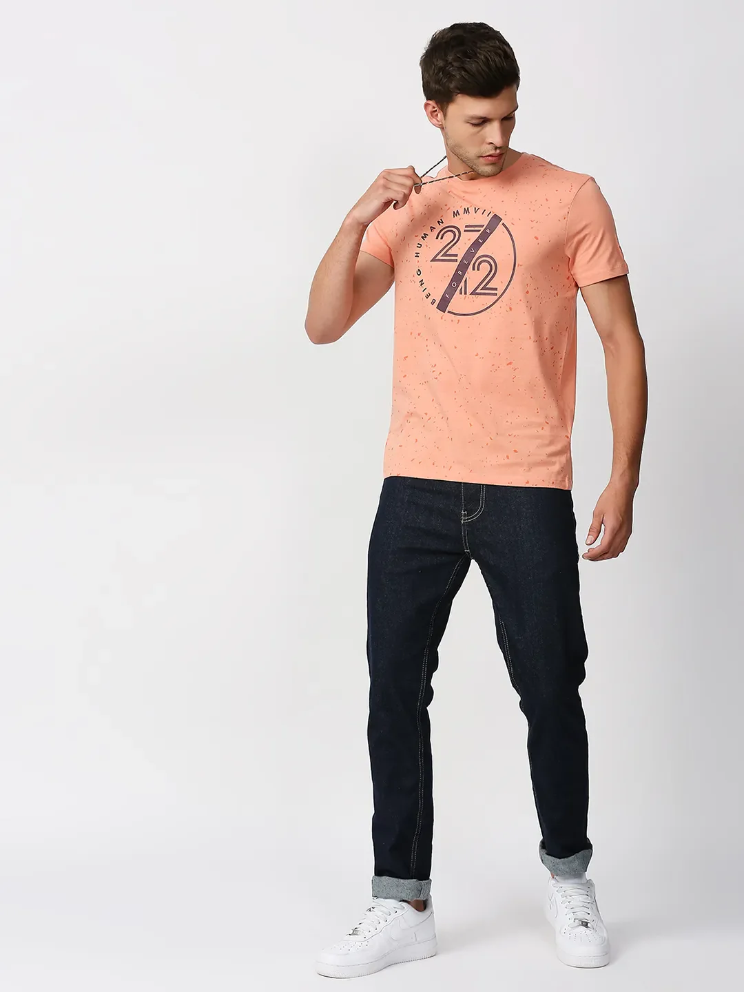 Orange Regular Fit Men's Short Sleeves T-Shirt by Being Human Clothing - Image 6