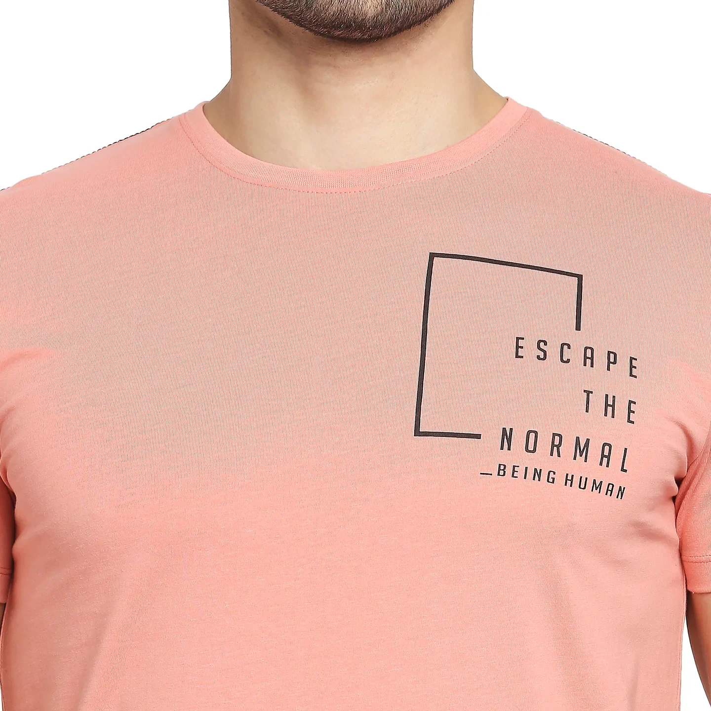 Pink Regular Fit Men's Short Sleeves T-Shirt by Being Human Clothing - Image 3