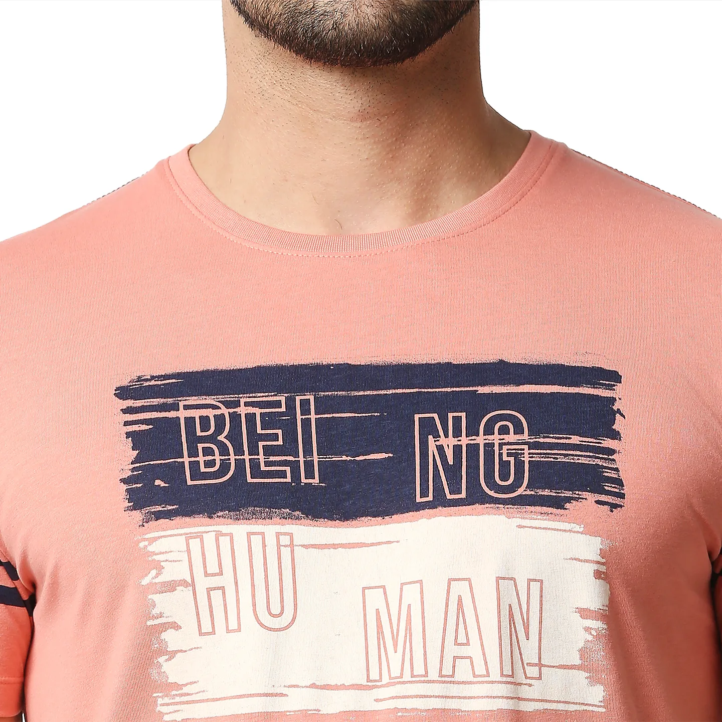 Pink Regular Fit Men's Short Sleeves T-Shirt by Being Human Clothing - Image 5