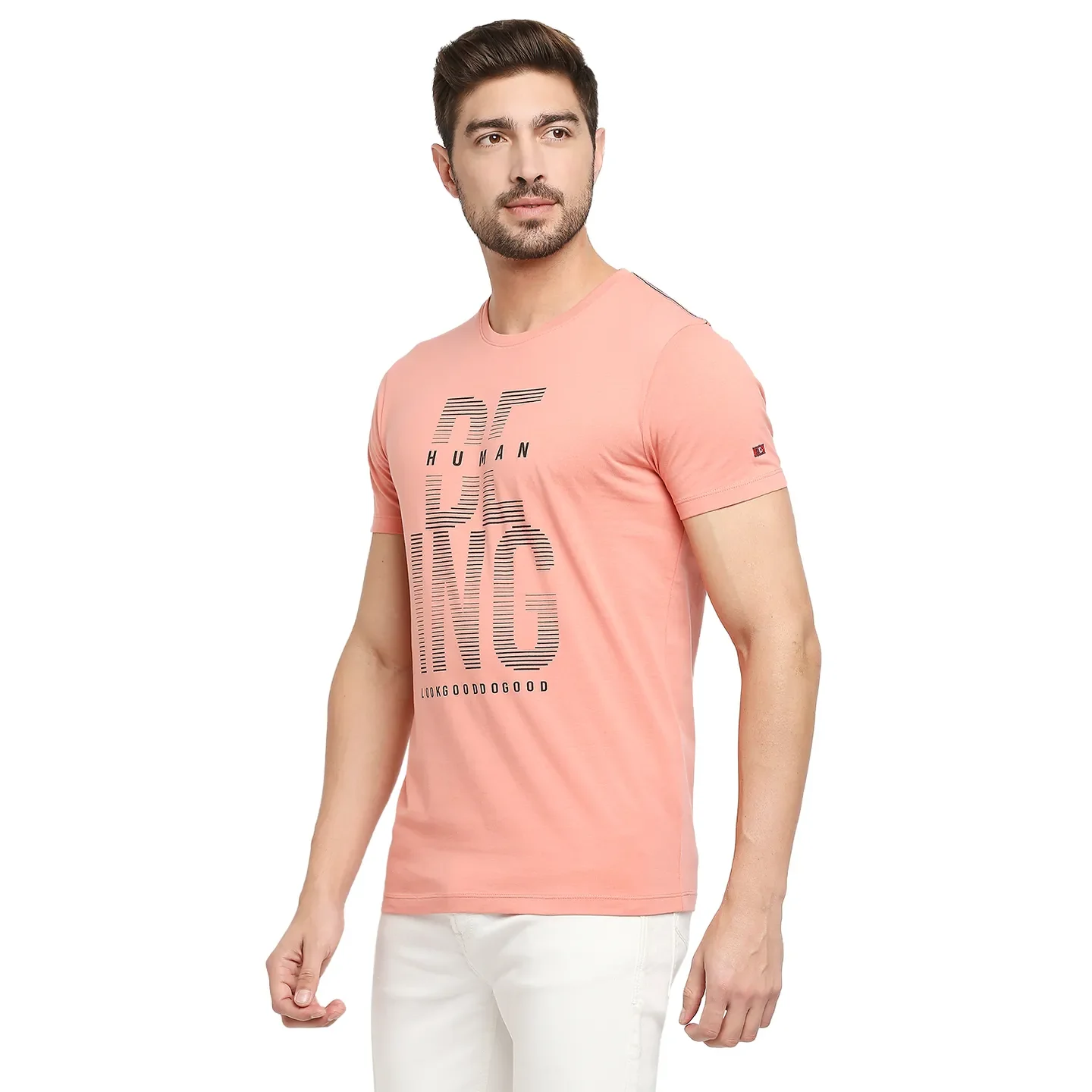 Pink Regular Fit Men's Short Sleeves T-Shirt by Being Human Clothing - Image 2