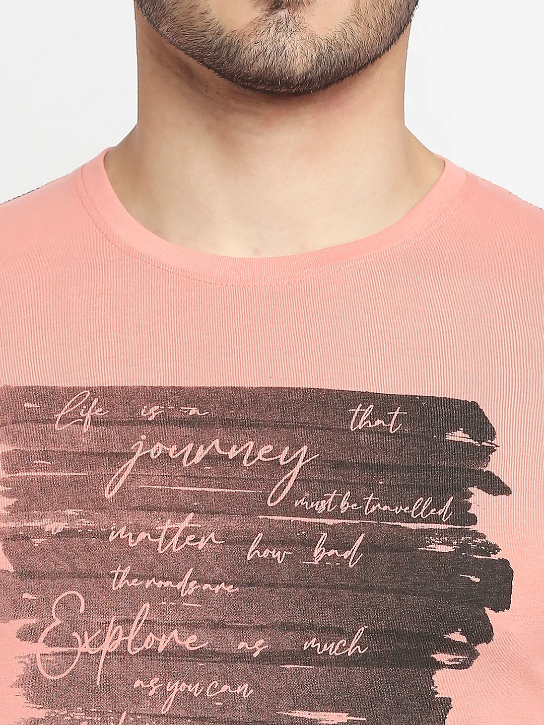 Pink Regular Fit Men's Short Sleeves T-Shirt by Being Human Clothing - Image 2