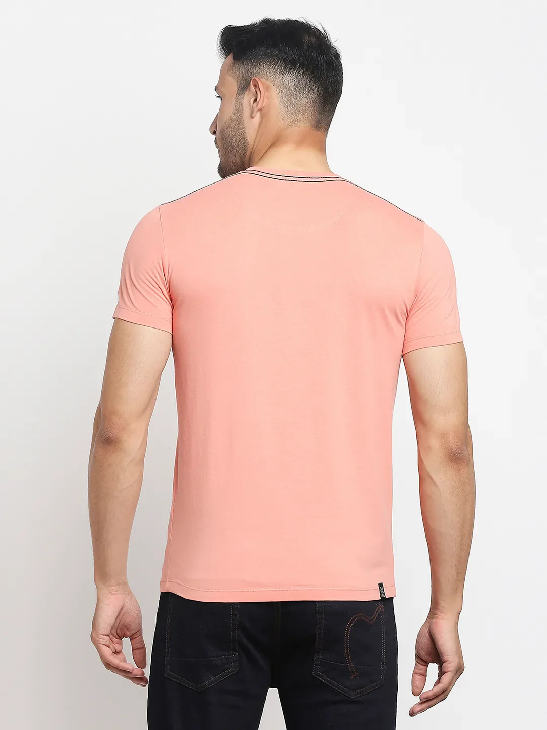 Pink Regular Fit Men's Short Sleeves T-Shirt by Being Human Clothing - Image 3