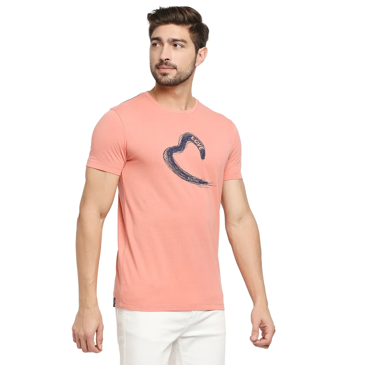 Pink Regular Fit Men's Short Sleeves T-Shirt by Being Human Clothing - Image 3
