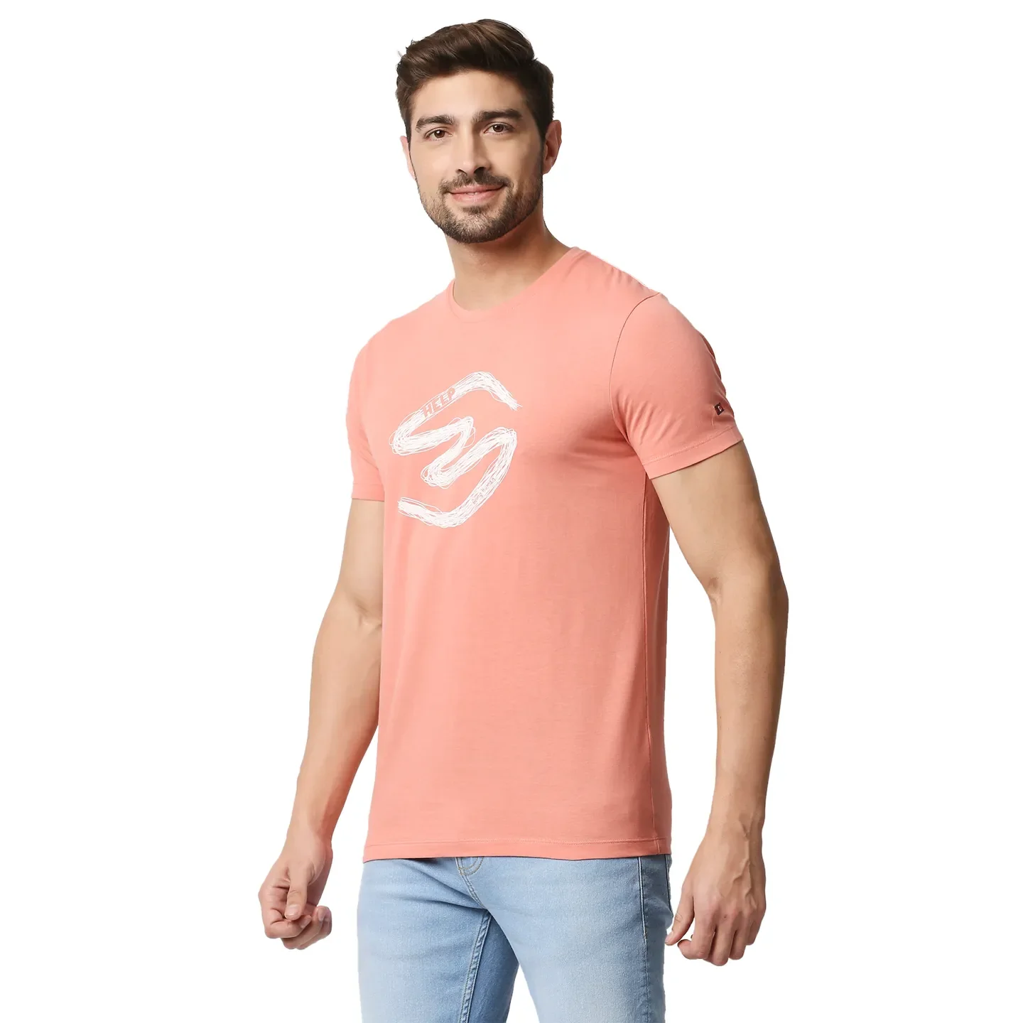 Pink Regular Fit Men's Short Sleeves T-Shirt by Being Human Clothing - Image 2