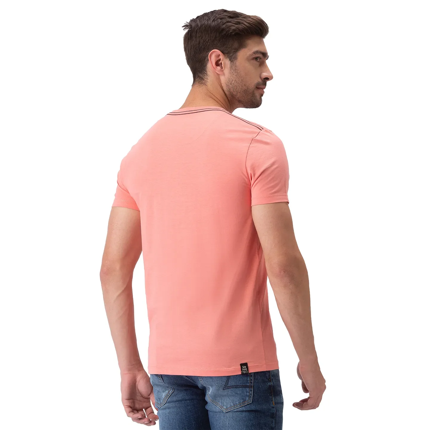 Pink Regular Fit Men's Short Sleeves T-Shirt by Being Human Clothing - Image 3