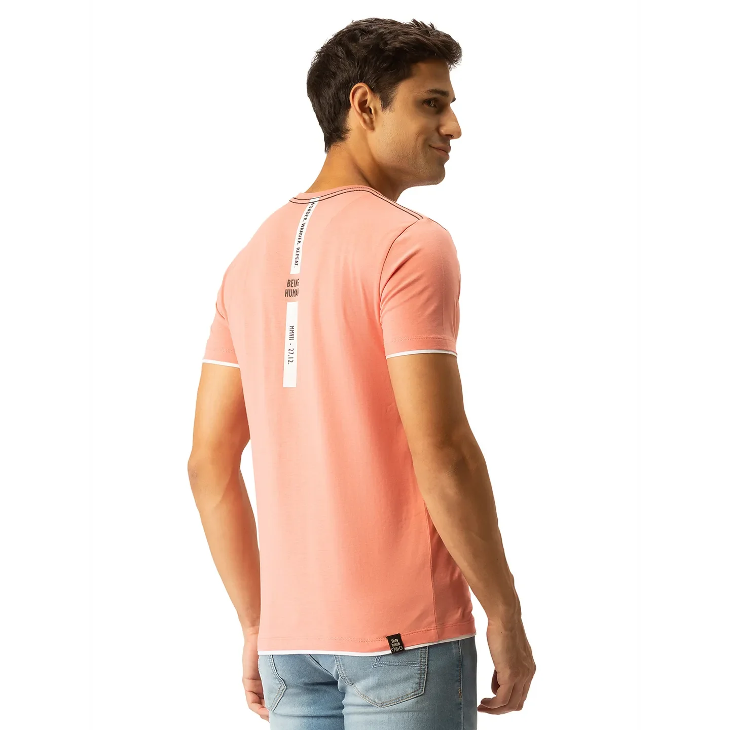 Orange Regular Fit Men's Short Sleeves T-Shirt by Being Human Clothing - Image 3