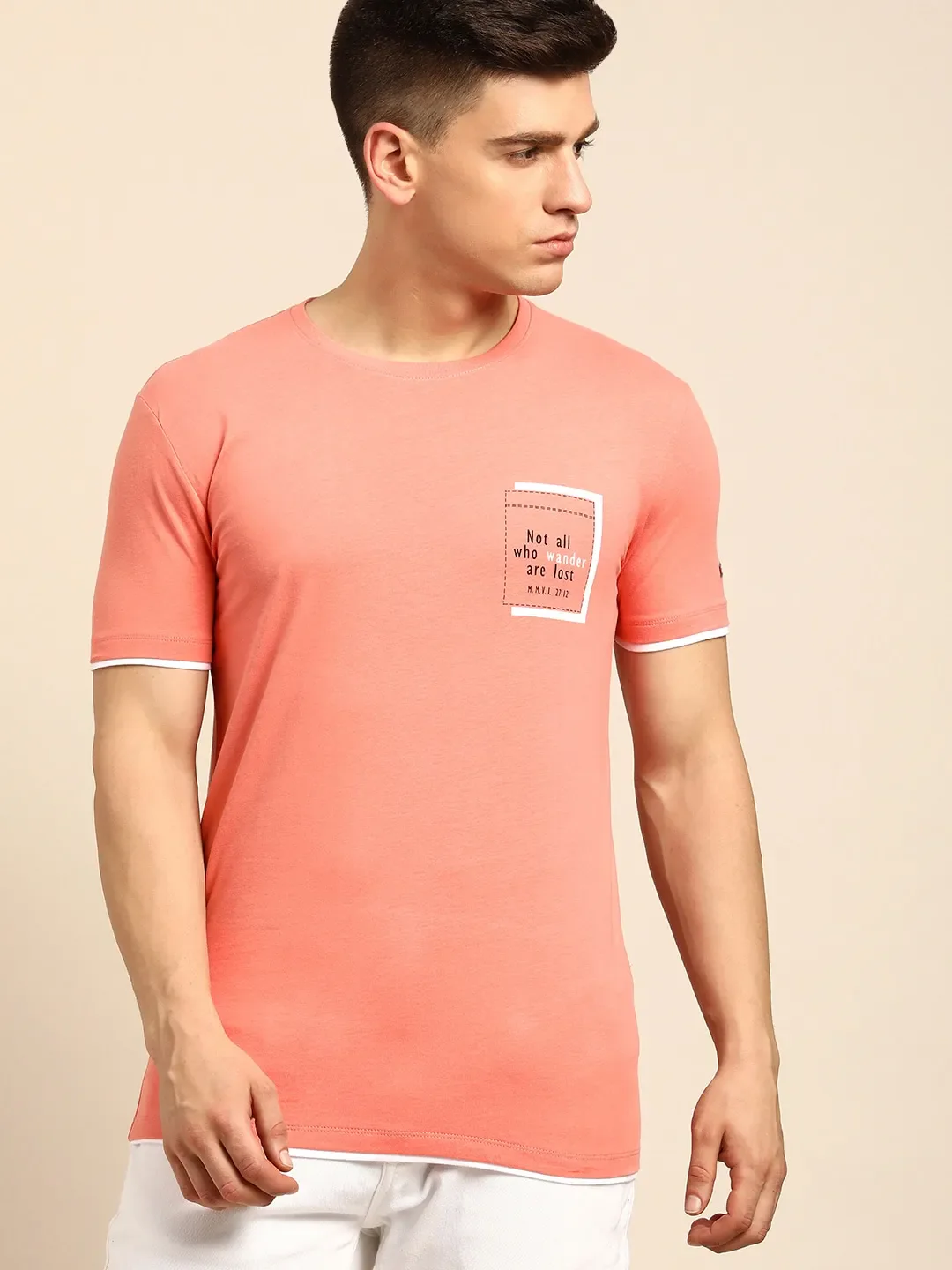 Orange Regular Fit Men's Short Sleeves T-Shirt by Being Human Clothing - Image 7