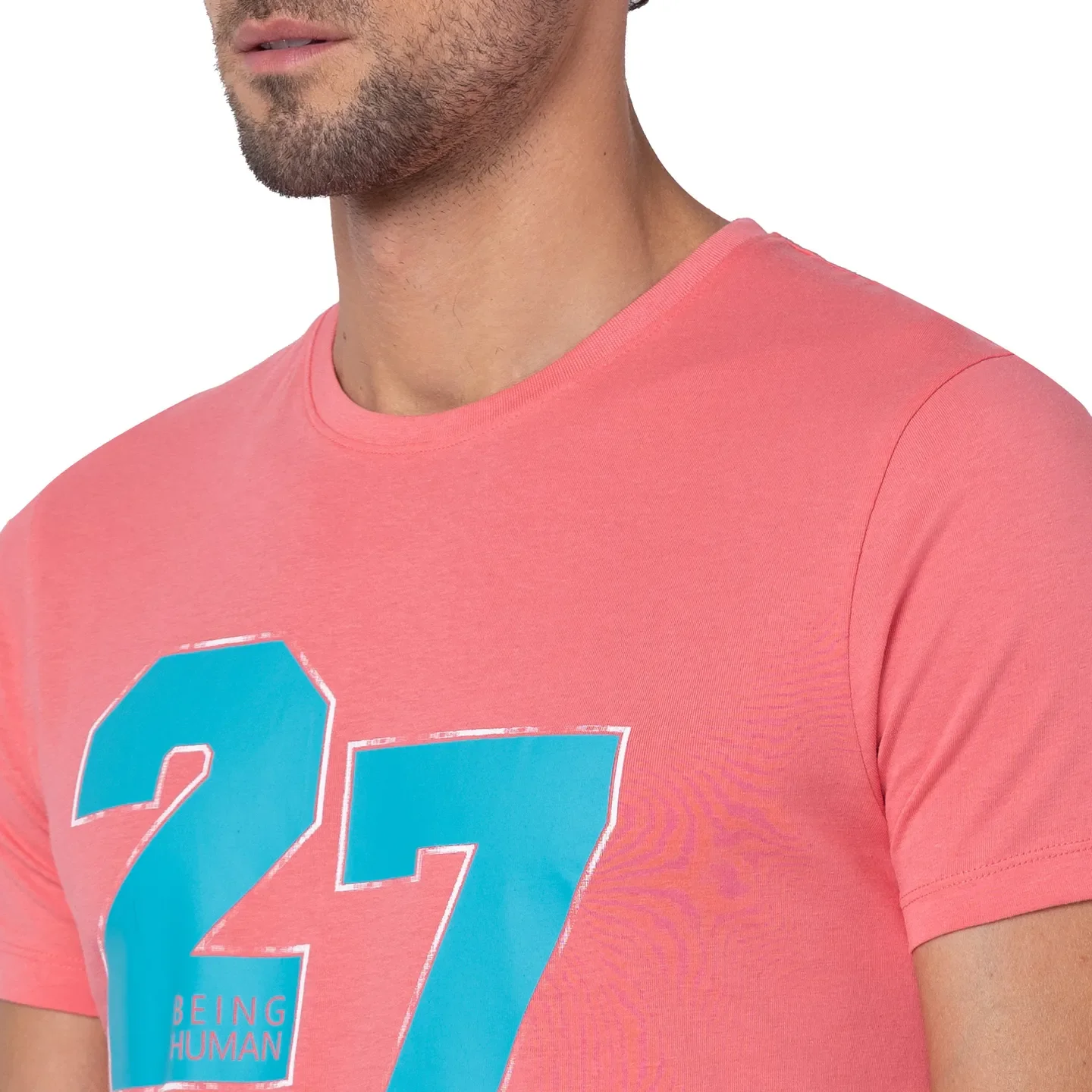 Coral Regular Fit Round Neck Men's T-Shirt by Being Human Clothing - Image 5