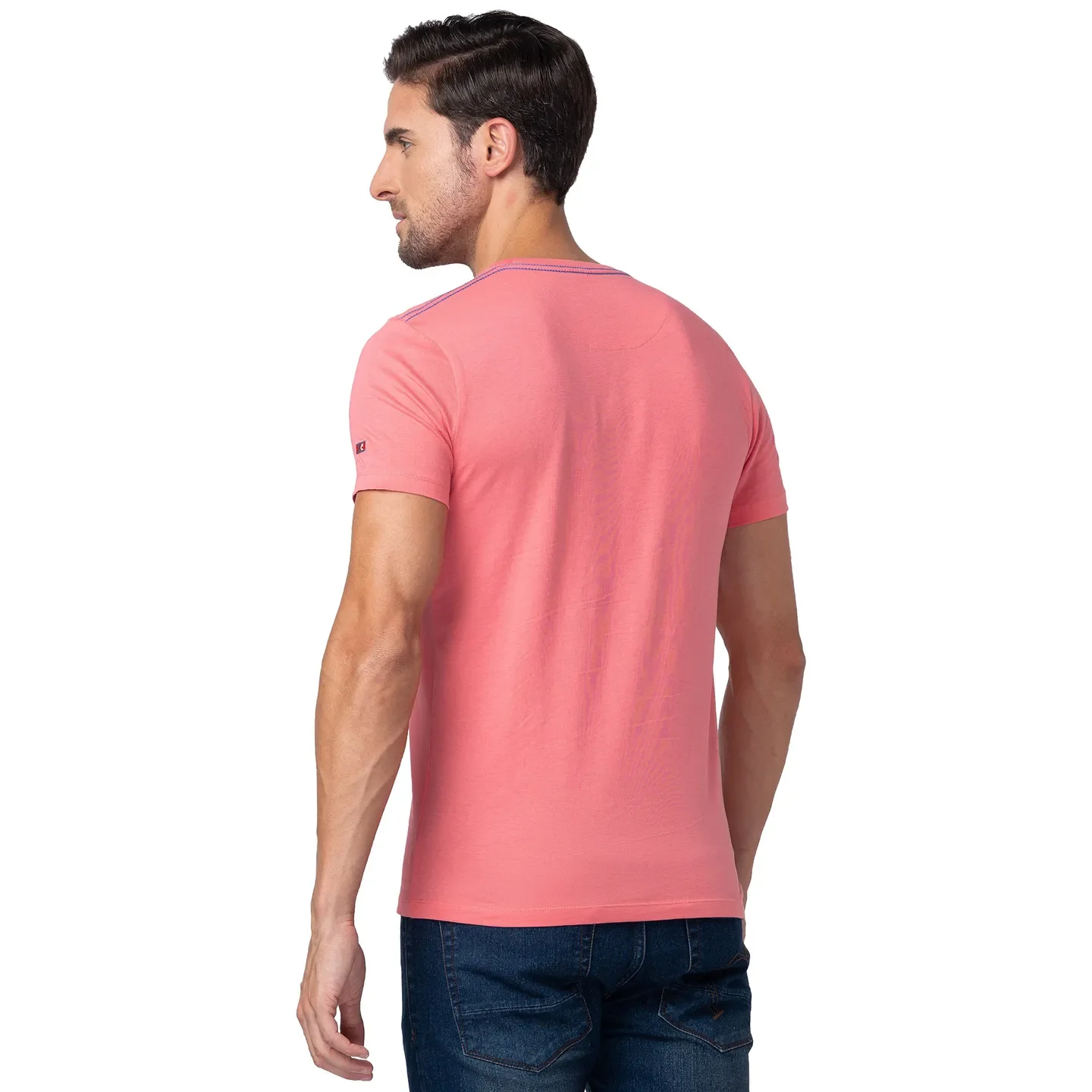 Pink Regular Fit Men's Short Sleeves T-Shirt by Being Human Clothing - Image 3