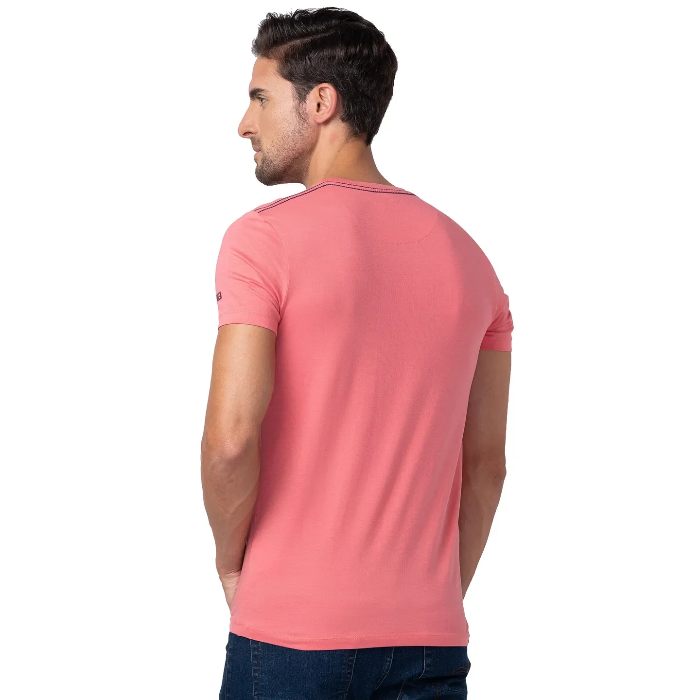 Pink Regular Fit Men's Short Sleeves T-Shirt by Being Human Clothing - Image 3