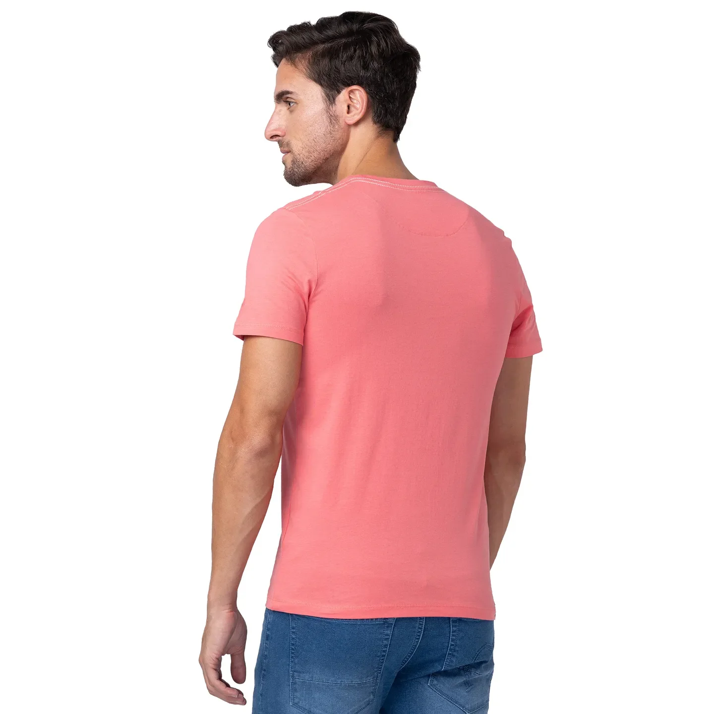 Pink Regular Fit Men's Short Sleeves T-Shirt by Being Human Clothing - Image 3