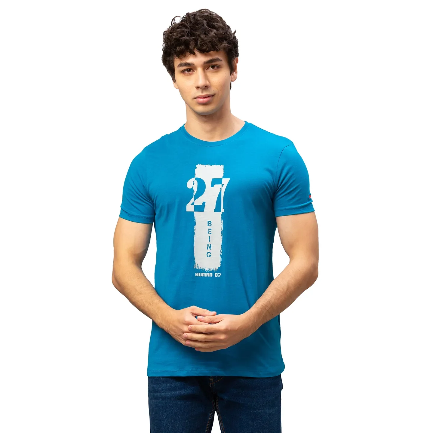 Green Regular Fit Men's Short Sleeves T-Shirt by Being Human Clothing