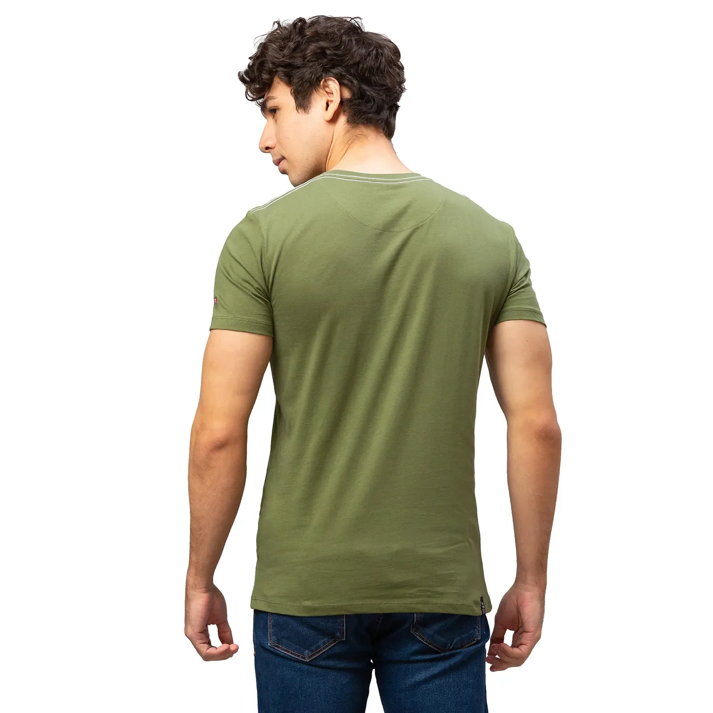 Green Regular Fit Men's Short Sleeves T-Shirt by Being Human Clothing - Image 3