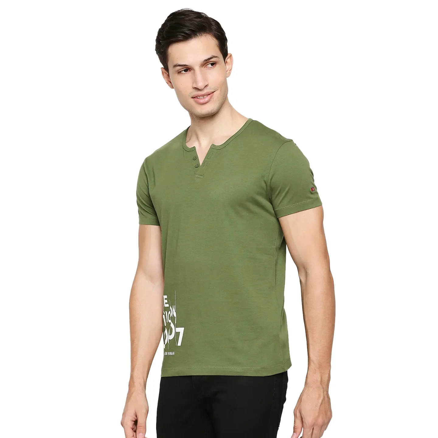 Green Regular Fit Men's Short Sleeves T-Shirt by Being Human Clothing - Image 2