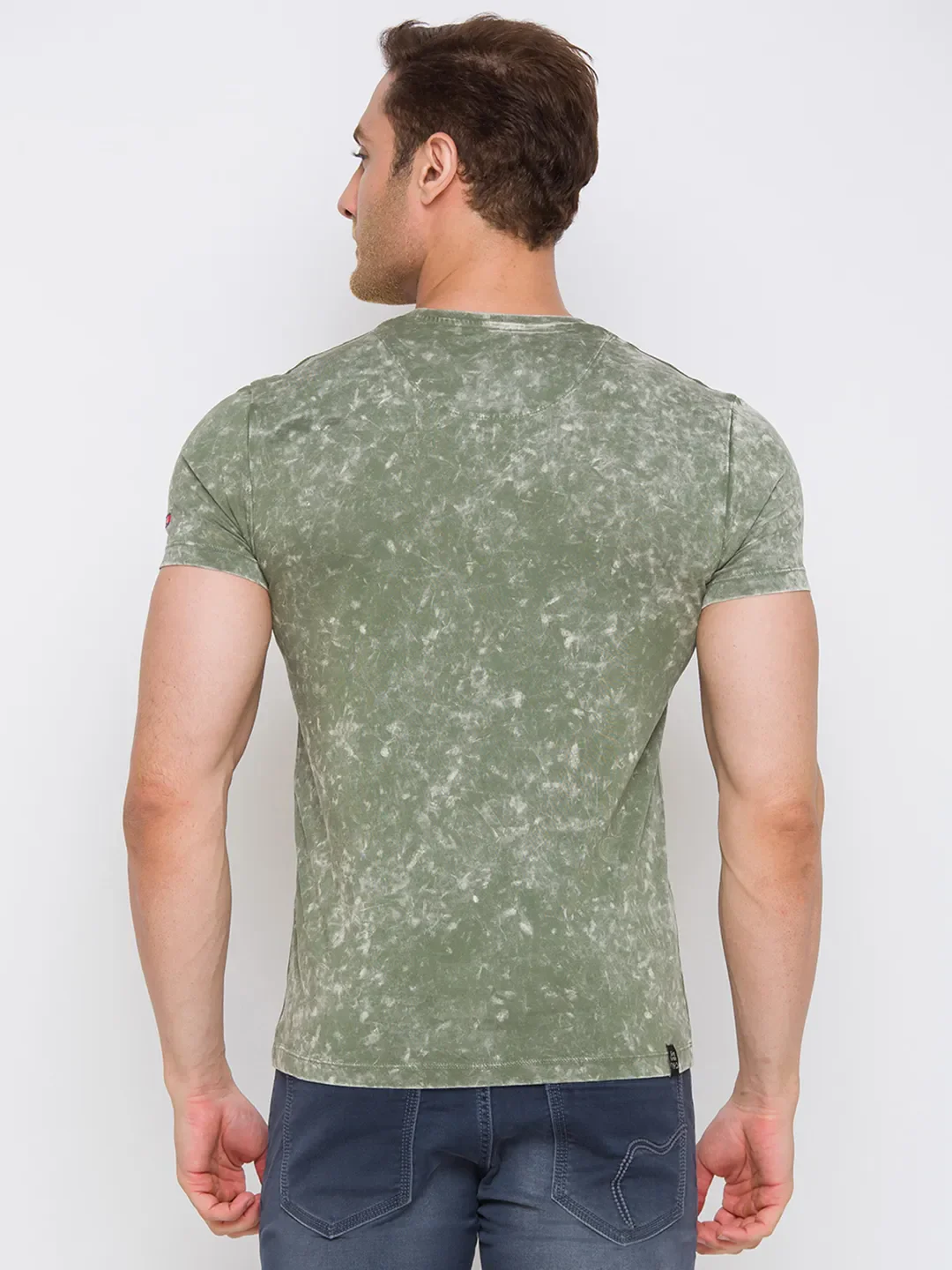 Green Regular Fit Men's Short Sleeves T-Shirt by Being Human Clothing - Image 6