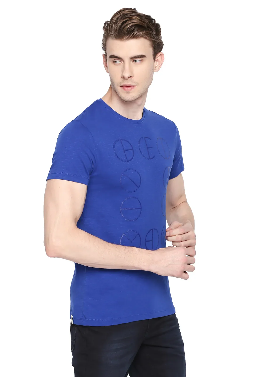 Blue Regular Fit Men's Short Sleeves T-Shirt by Being Human Clothing - Image 2