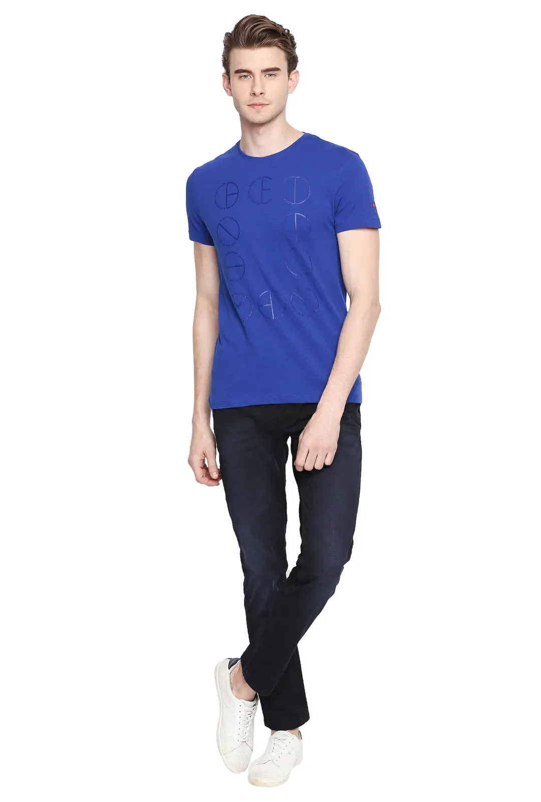 Blue Regular Fit Men's Short Sleeves T-Shirt by Being Human Clothing - Image 5