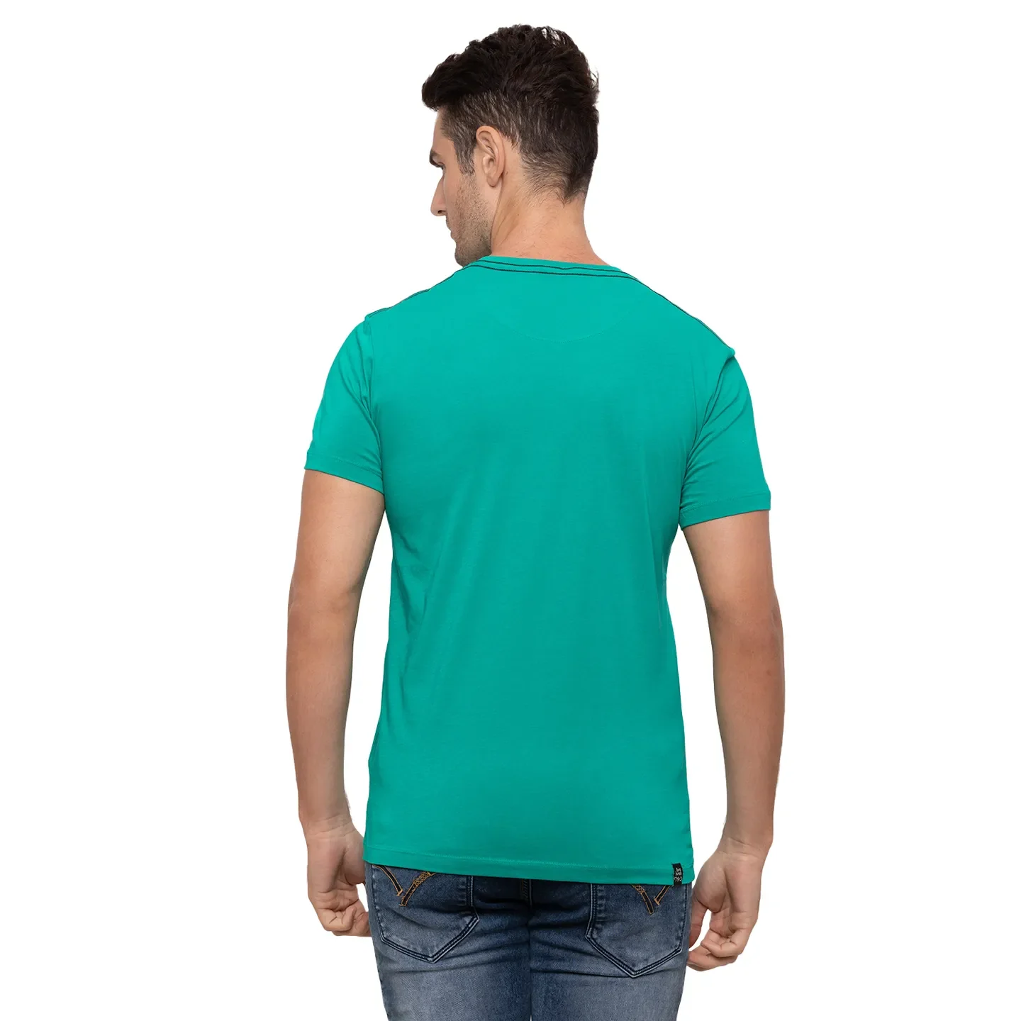 Deep Green Regular Fit Round Neck Men's T-Shirt by Being Human Clothing - Image 3
