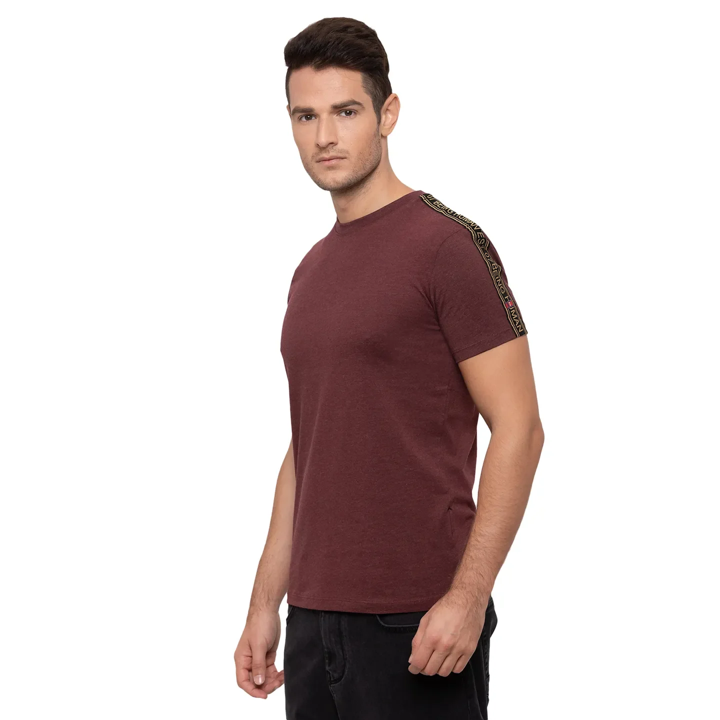 Red Regular Fit Men's Short Sleeves T-Shirt by Being Human Clothing - Image 4