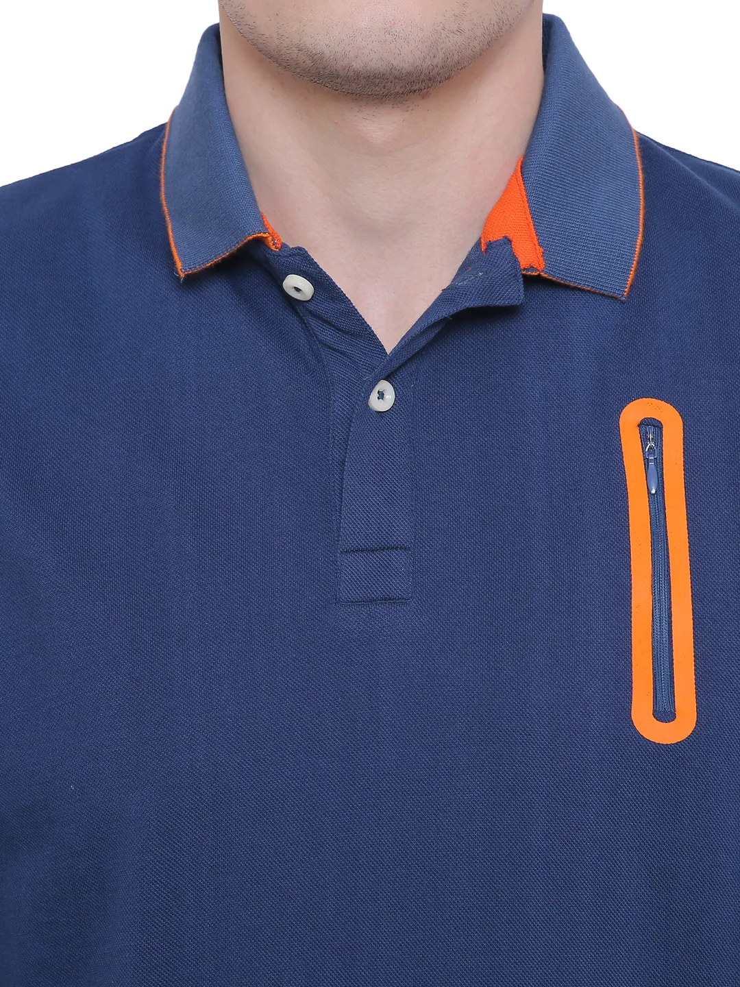 Blue Regular Fit Men's Polo T-Shirt by Being Human Clothing - Image 6