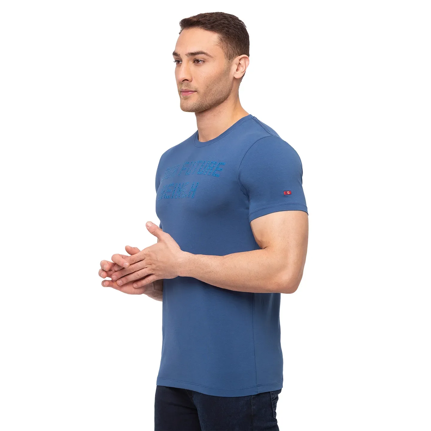 Blue Regular Fit Men's Short Sleeves T-Shirt by Being Human Clothing - Image 2