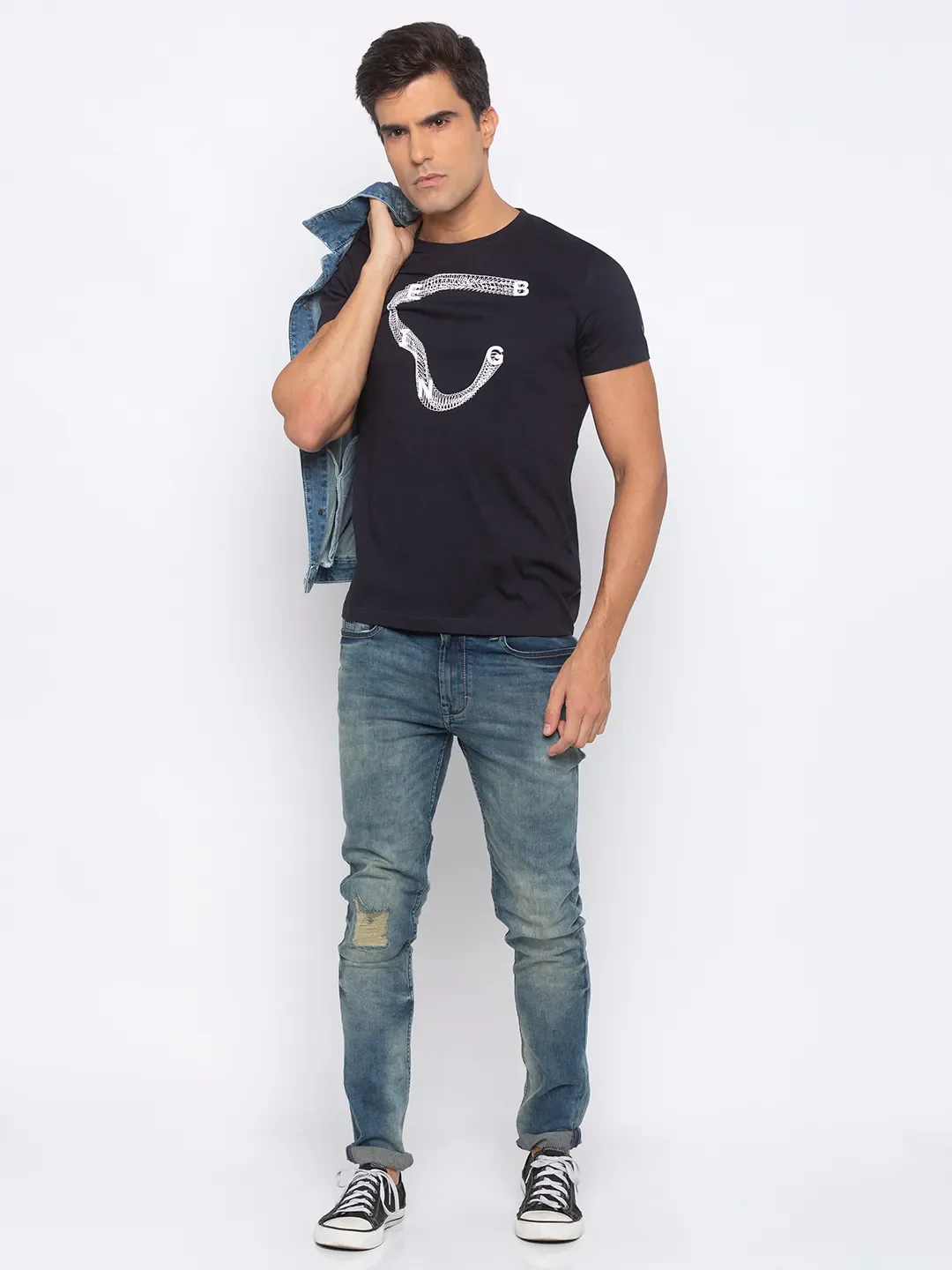 Green Regular Fit Men's Short Sleeves T-Shirt by Being Human Clothing - Image 5